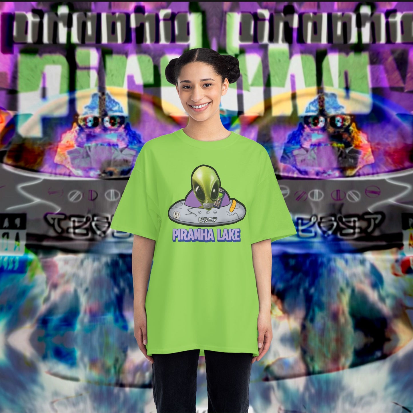 “Missing UFO” by Piranha Lake graphic T-shirt Beefy-T®  Short-Sleeve T-Shirt
