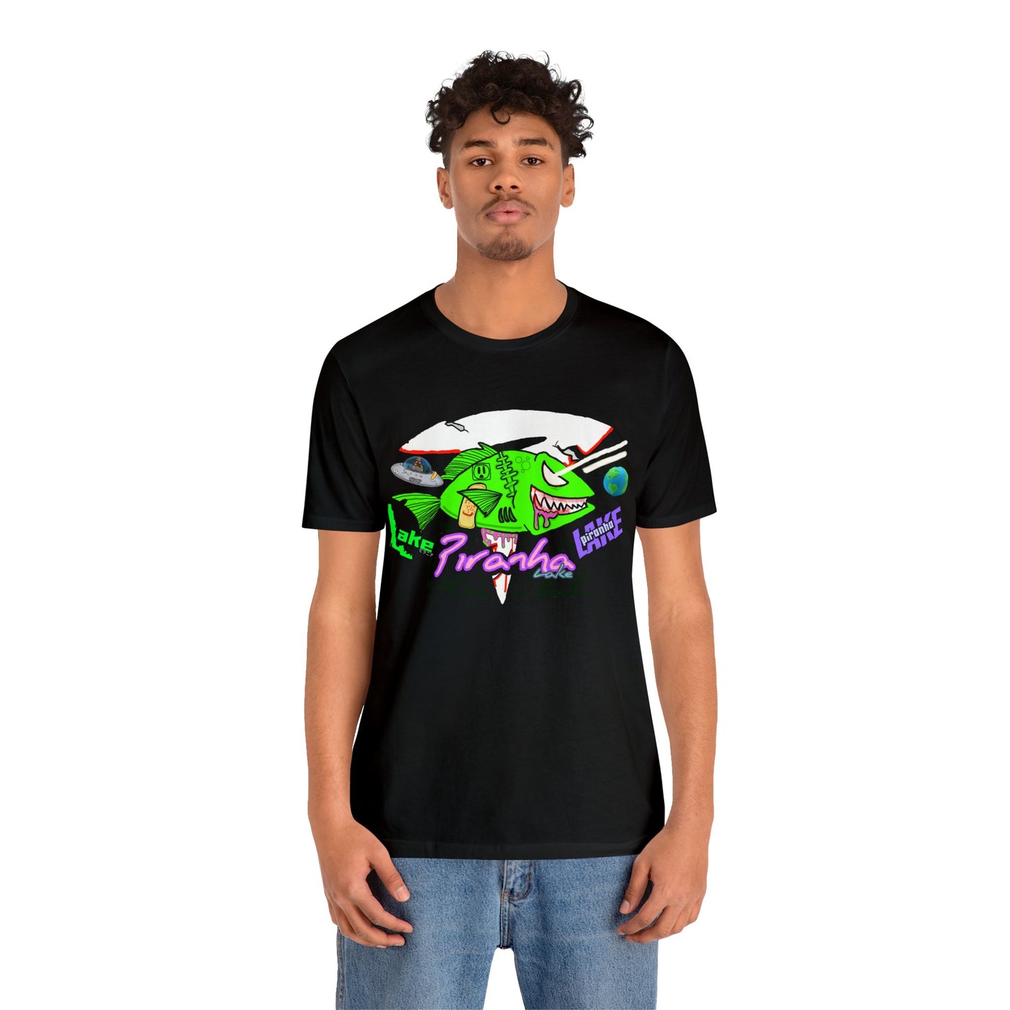 “Piranha Lake Universe” Graphic T-shirt by Piranha Lake (Unisex Jersey Short Sleeve Tee)