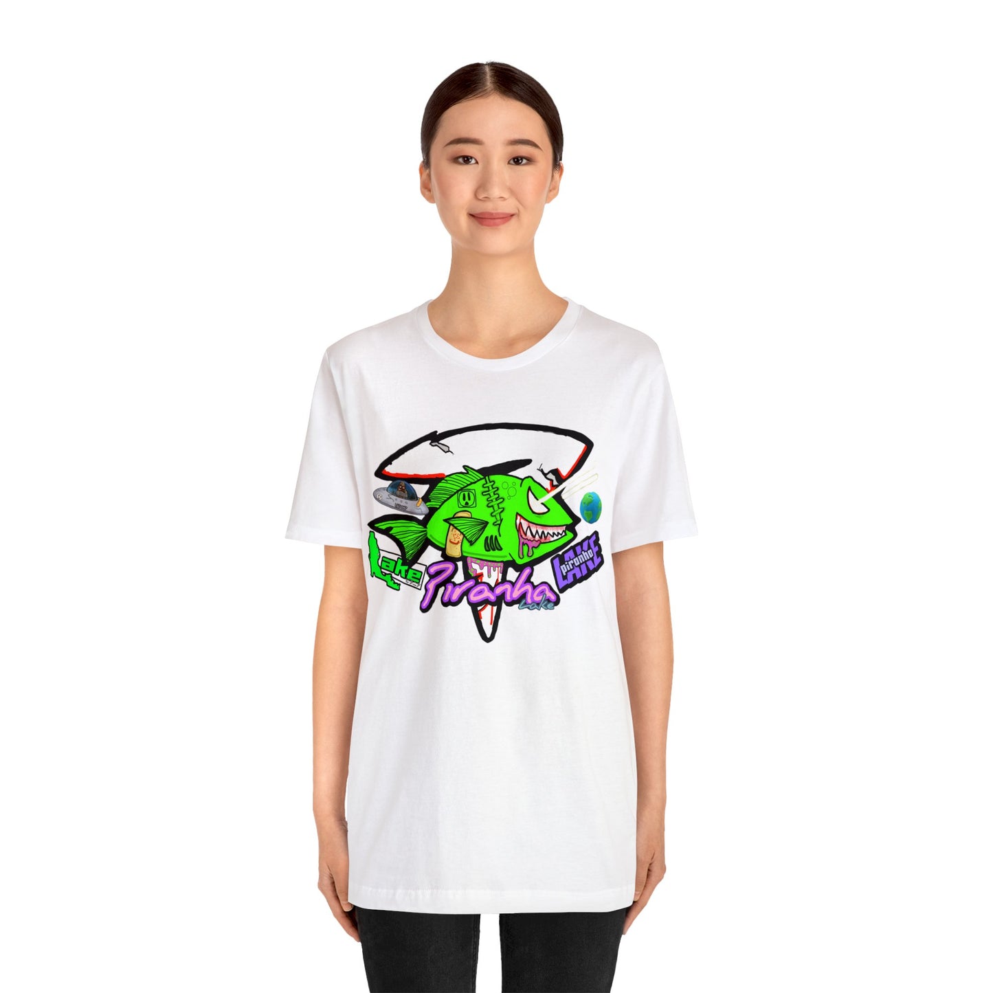 “Piranha Lake Universe” Graphic T-shirt by Piranha Lake (Unisex Jersey Short Sleeve Tee)