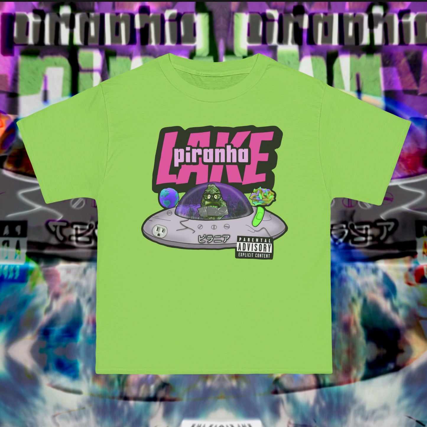 “Lost UFO” by Piranha Lake graphic T-shirt Beefy-T®  Short-Sleeve T-Shirt