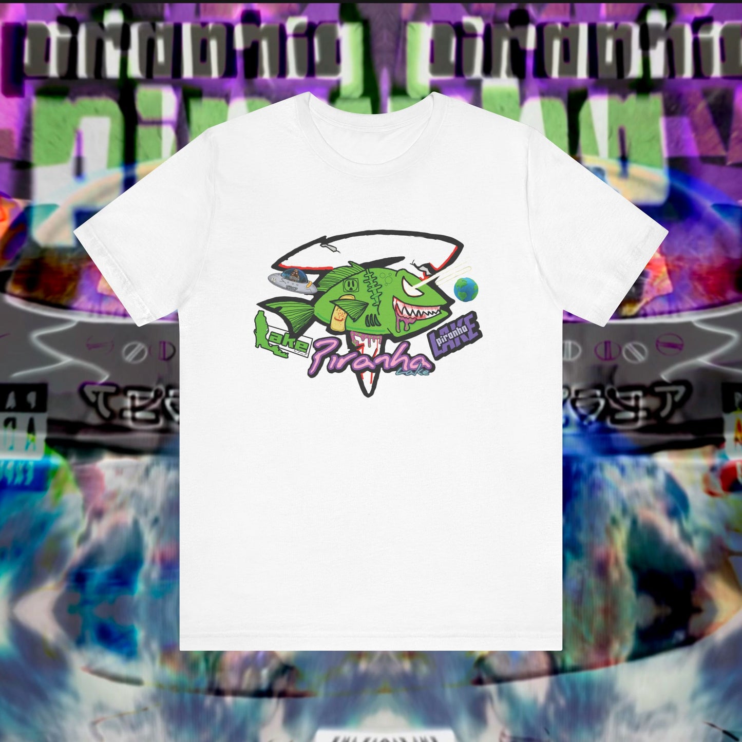 “Piranha Lake Universe” Graphic T-shirt by Piranha Lake (Unisex Jersey Short Sleeve Tee)