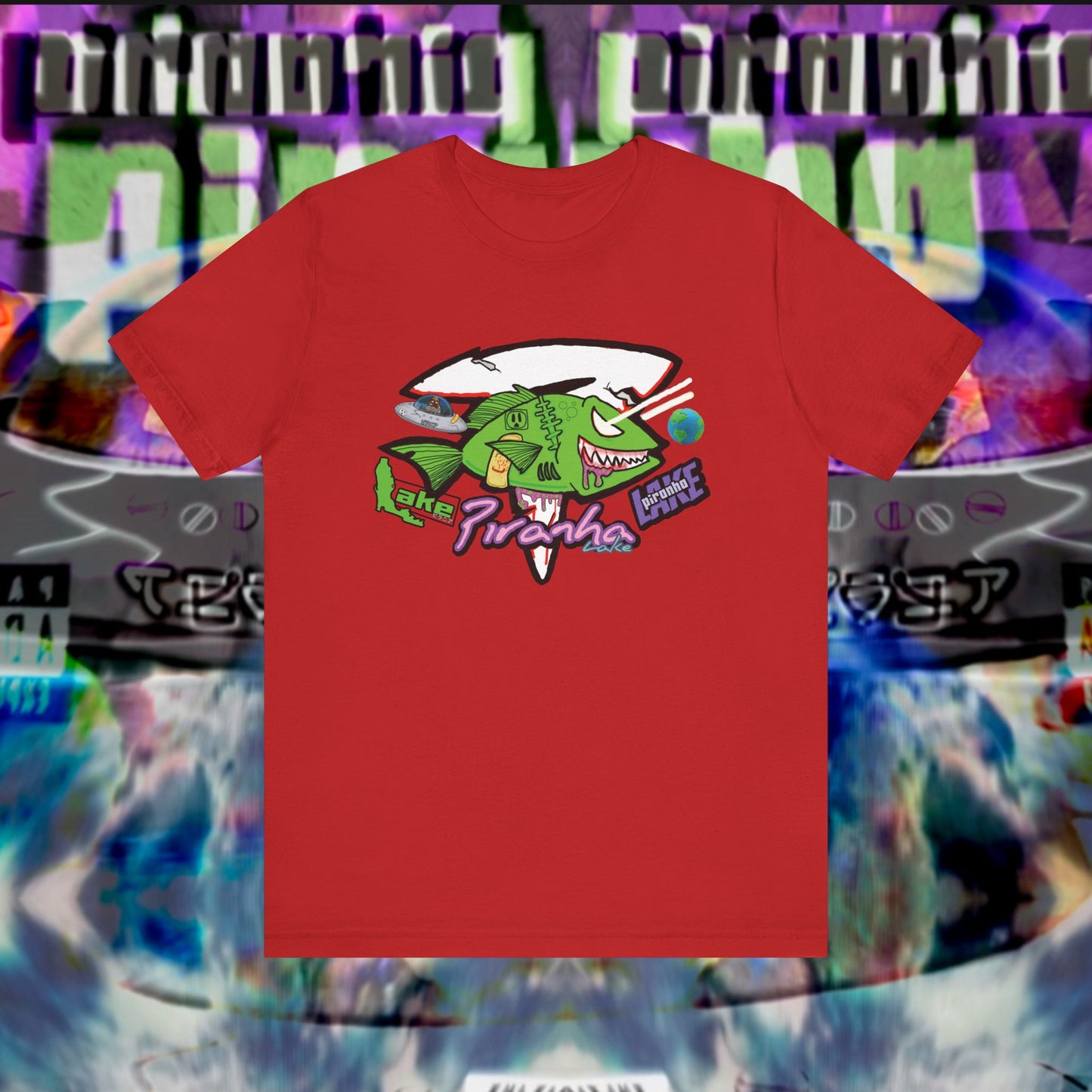 “Piranha Lake Universe” Graphic T-shirt by Piranha Lake (Unisex Jersey Short Sleeve Tee)