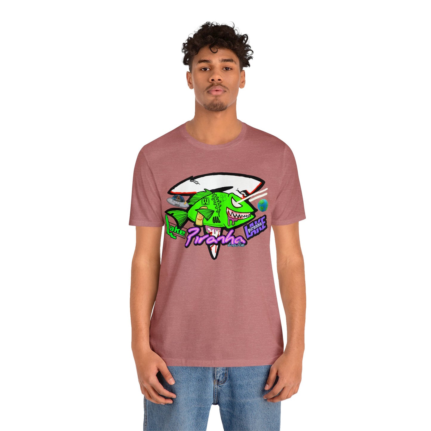 “Piranha Lake Universe” Graphic T-shirt by Piranha Lake (Unisex Jersey Short Sleeve Tee)