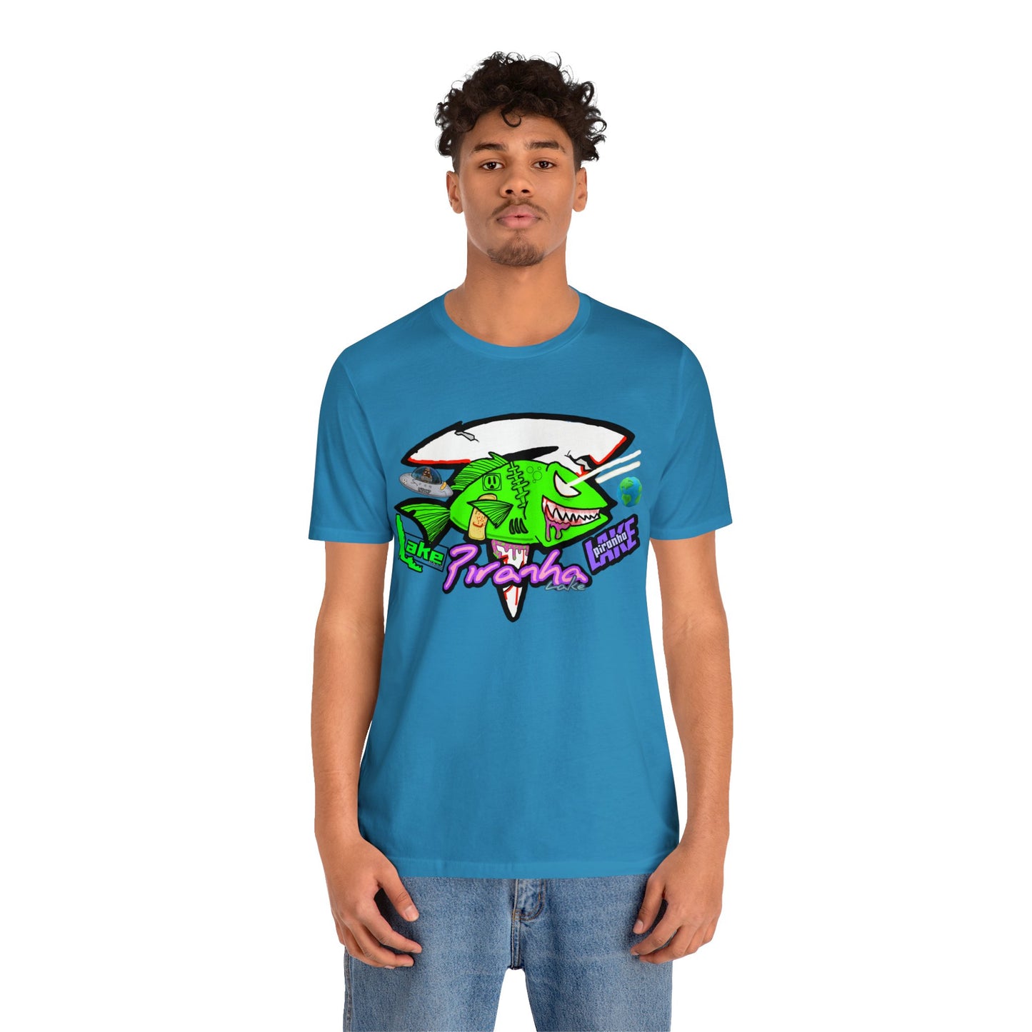 “Piranha Lake Universe” Graphic T-shirt by Piranha Lake (Unisex Jersey Short Sleeve Tee)