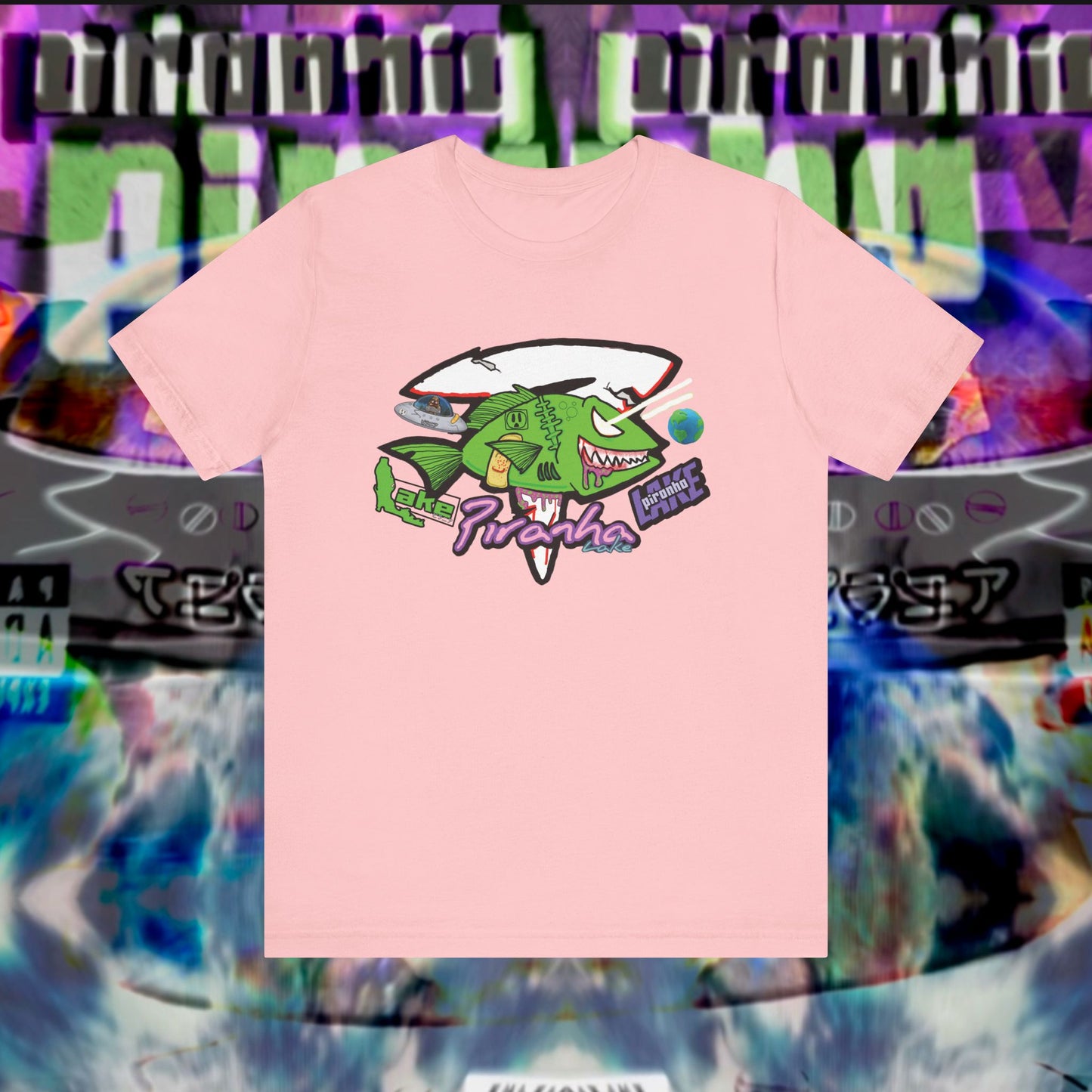 “Piranha Lake Universe” Graphic T-shirt by Piranha Lake (Unisex Jersey Short Sleeve Tee)