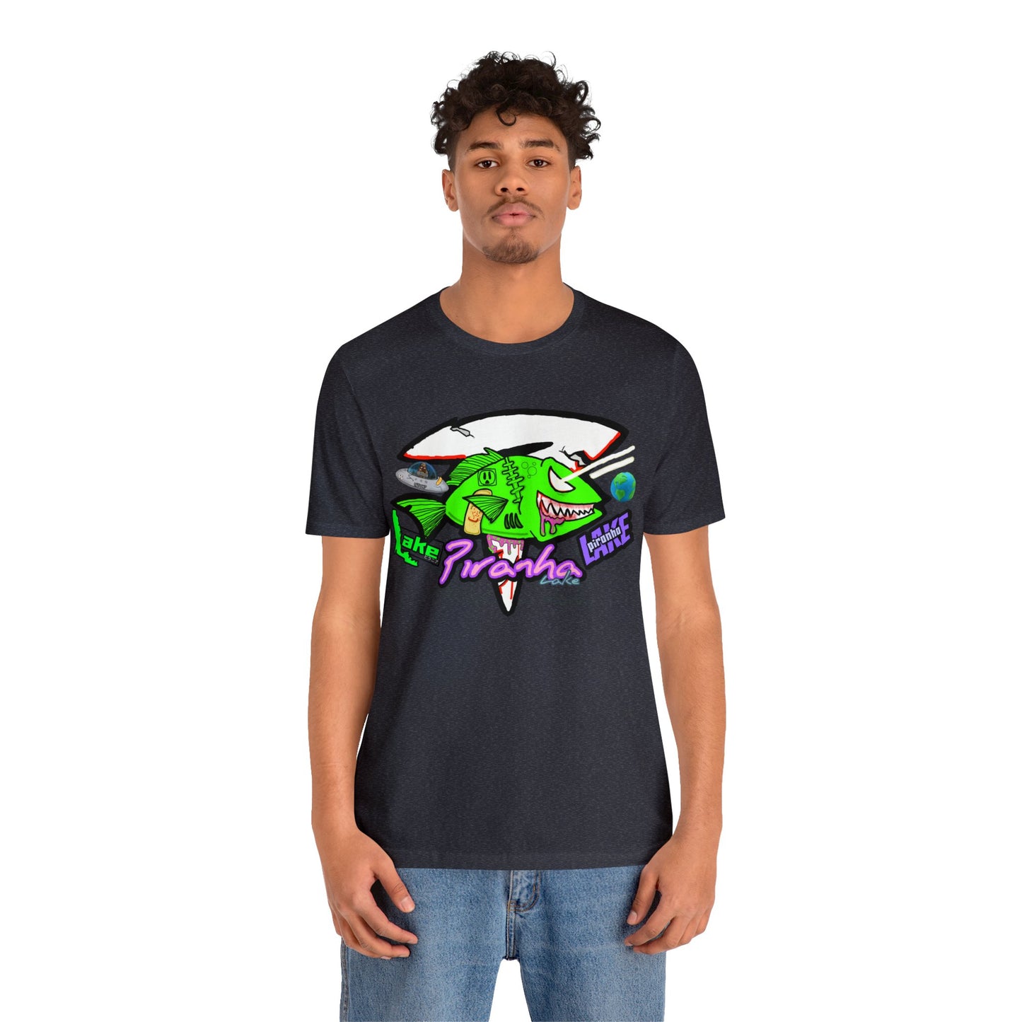 “Piranha Lake Universe” Graphic T-shirt by Piranha Lake (Unisex Jersey Short Sleeve Tee)