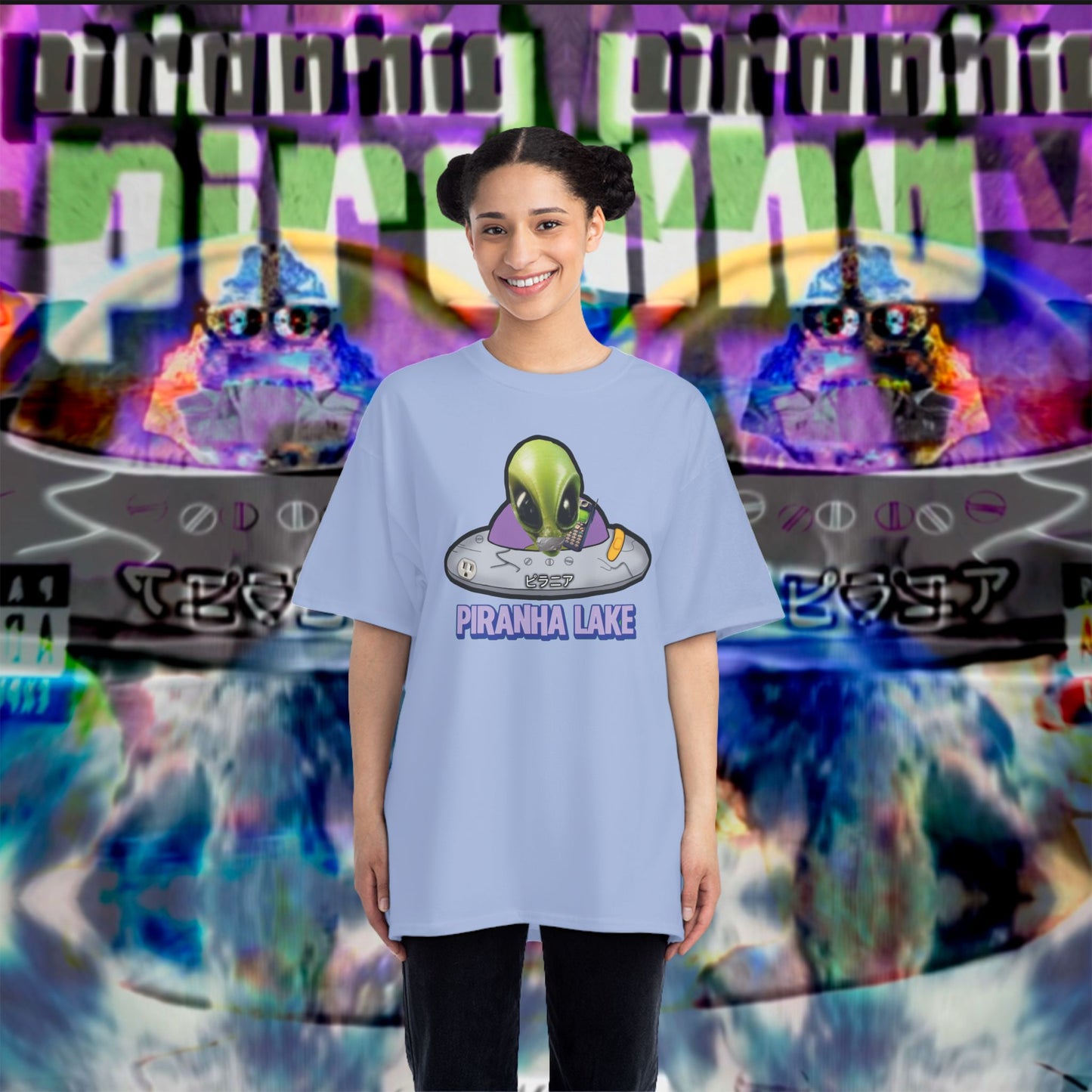 “Missing UFO” by Piranha Lake graphic T-shirt Beefy-T®  Short-Sleeve T-Shirt