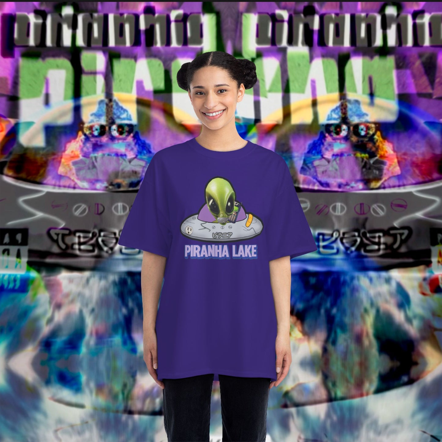 “Missing UFO” by Piranha Lake graphic T-shirt Beefy-T®  Short-Sleeve T-Shirt