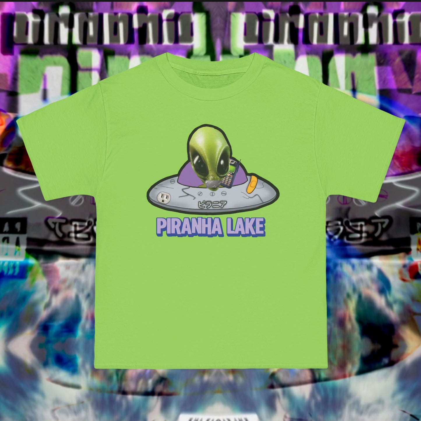 “Missing UFO” by Piranha Lake graphic T-shirt Beefy-T®  Short-Sleeve T-Shirt
