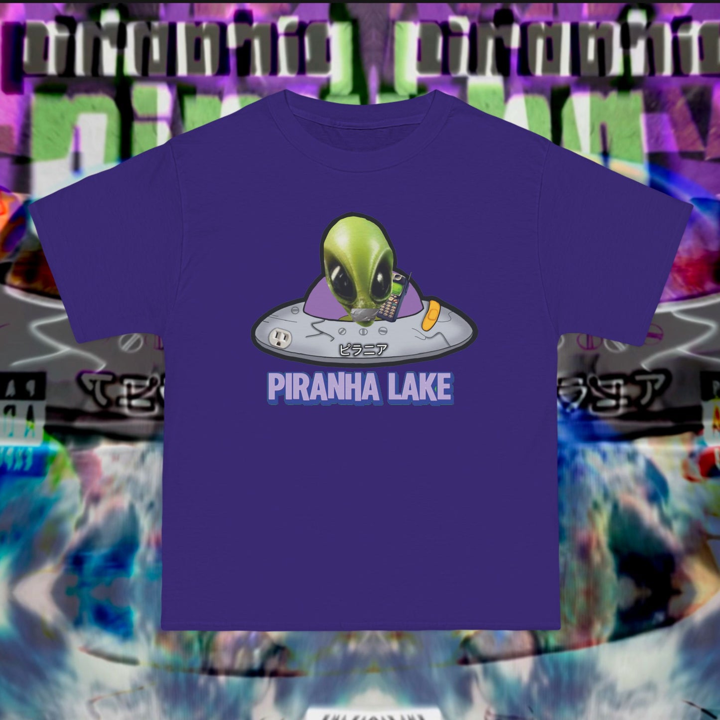 “Missing UFO” by Piranha Lake graphic T-shirt Beefy-T®  Short-Sleeve T-Shirt