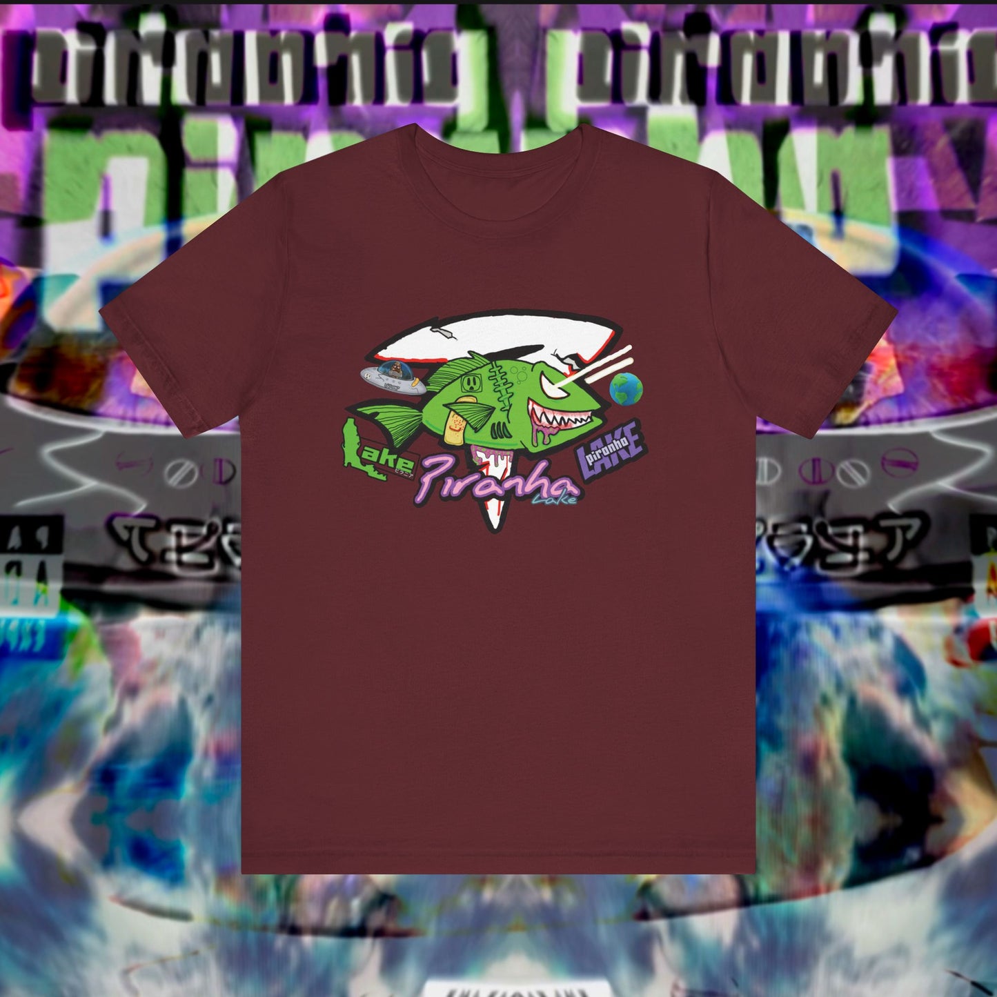 “Piranha Lake Universe” Graphic T-shirt by Piranha Lake (Unisex Jersey Short Sleeve Tee)