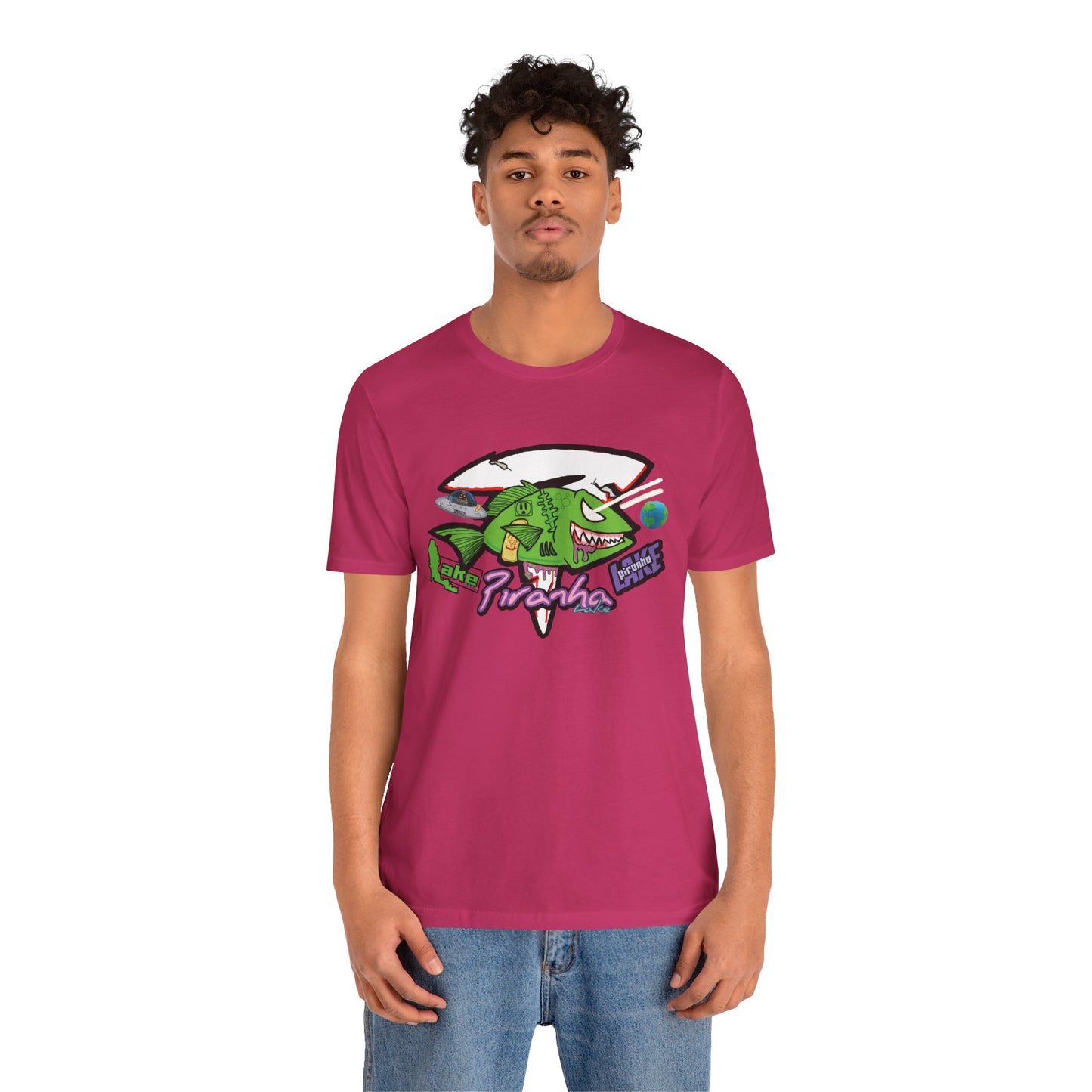 “Piranha Lake Universe” Graphic T-shirt by Piranha Lake (Unisex Jersey Short Sleeve Tee)
