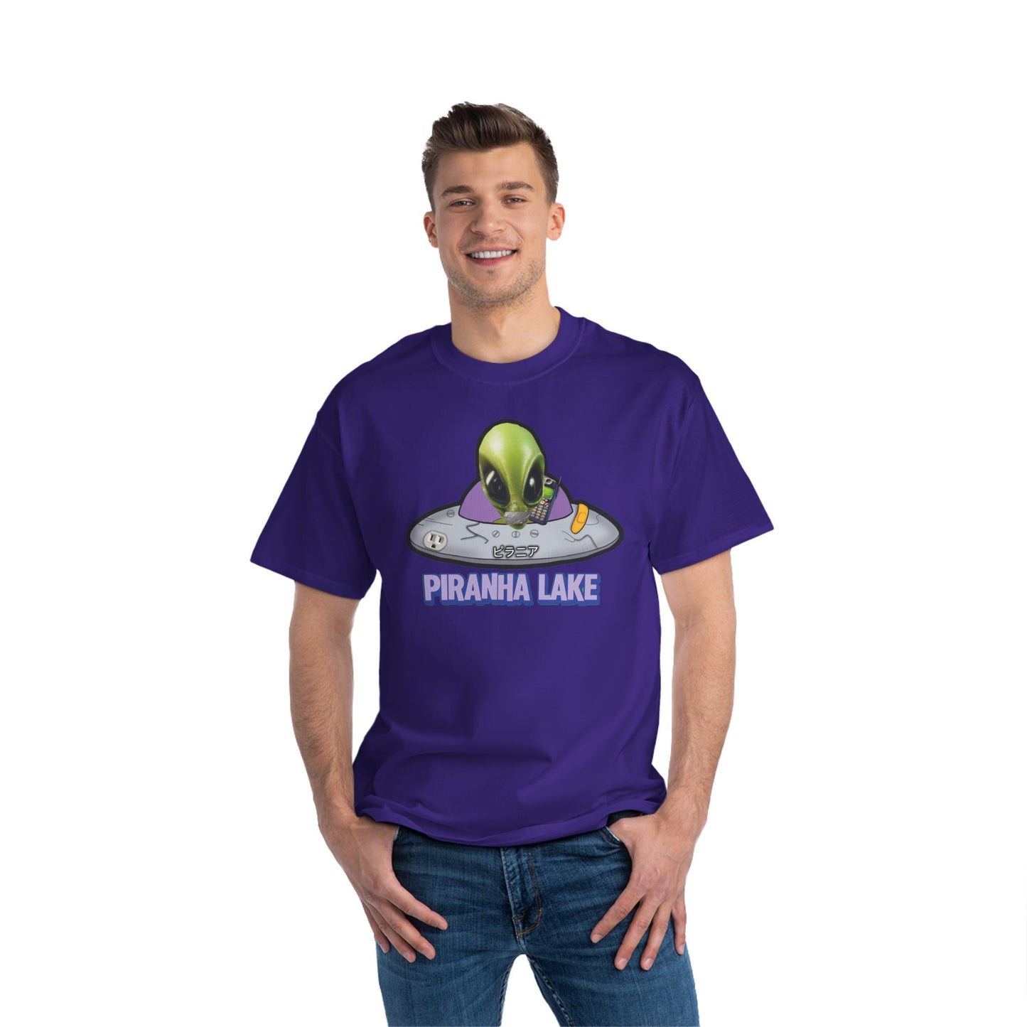 “Missing UFO” by Piranha Lake graphic T-shirt Beefy-T®  Short-Sleeve T-Shirt