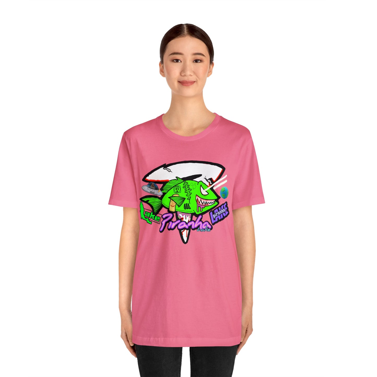 “Piranha Lake Universe” Graphic T-shirt by Piranha Lake (Unisex Jersey Short Sleeve Tee)