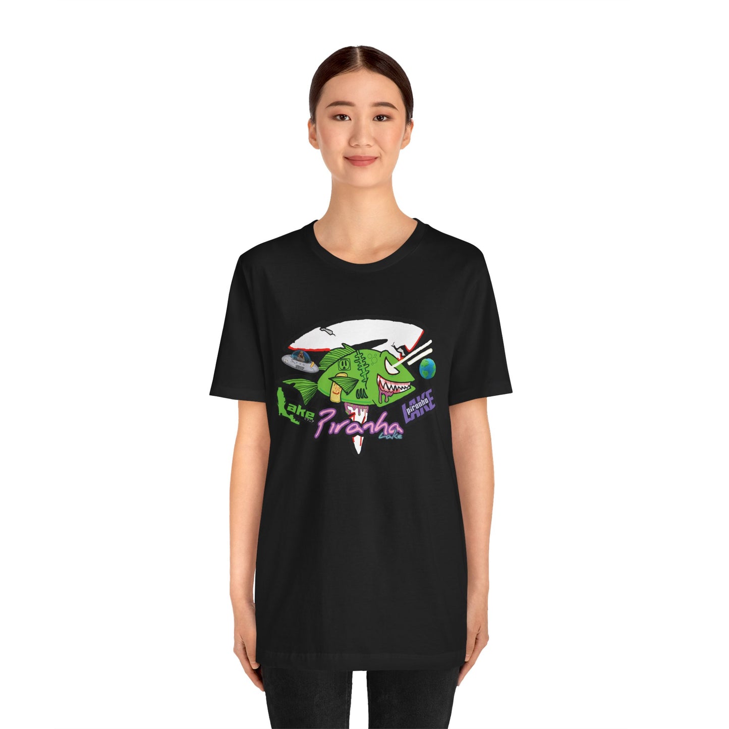 “Piranha Lake Universe” Graphic T-shirt by Piranha Lake (Unisex Jersey Short Sleeve Tee)