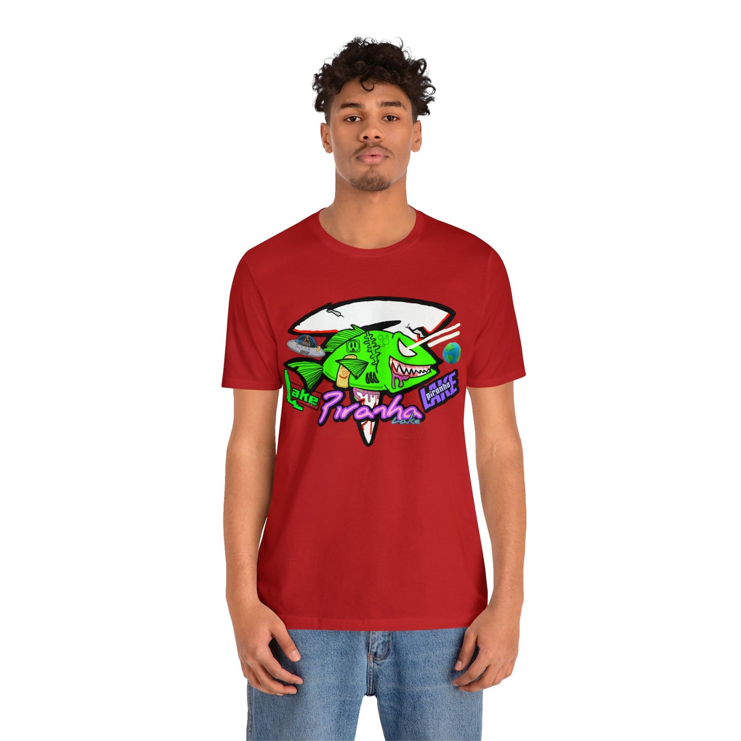 “Piranha Lake Universe” Graphic T-shirt by Piranha Lake (Unisex Jersey Short Sleeve Tee)