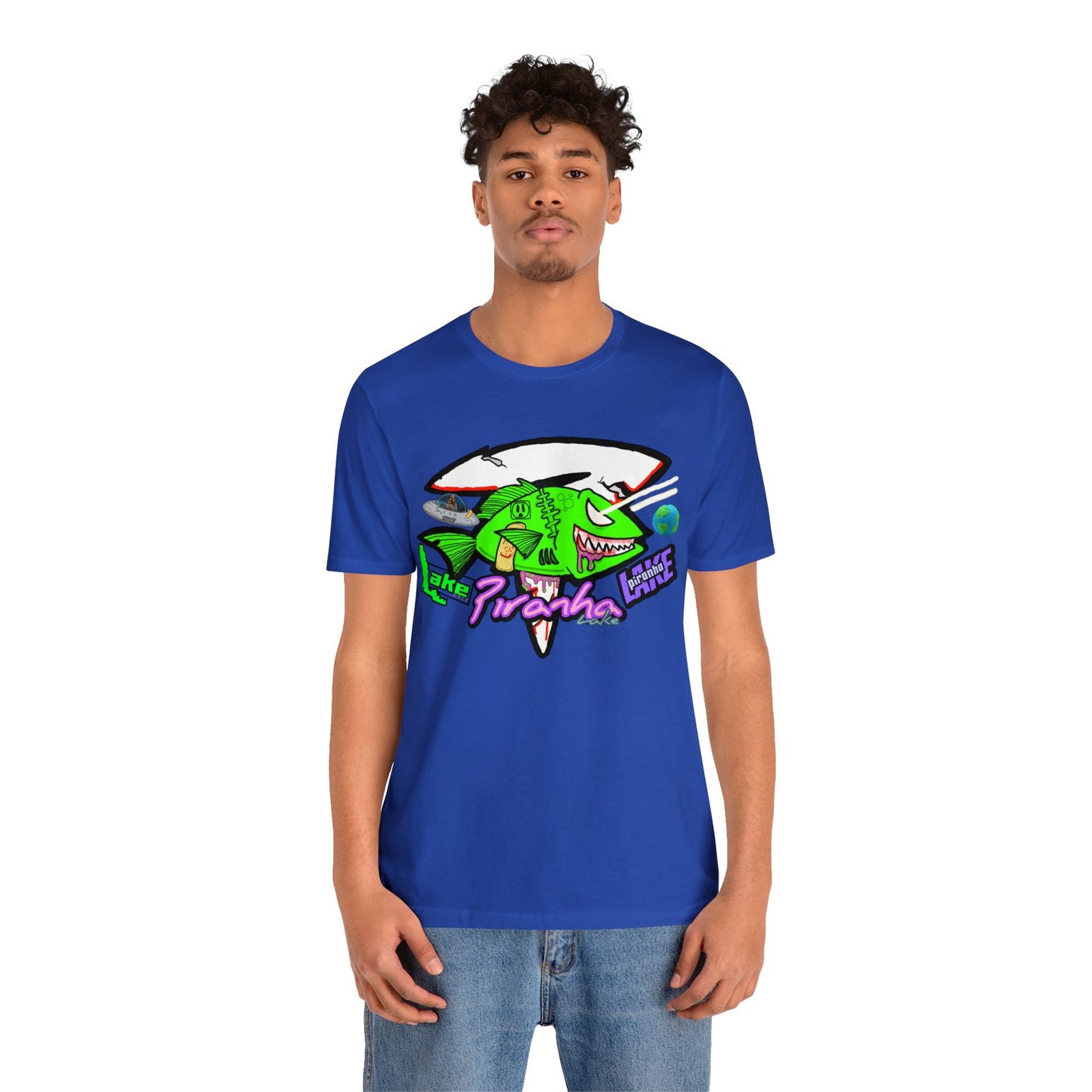 “Piranha Lake Universe” Graphic T-shirt by Piranha Lake (Unisex Jersey Short Sleeve Tee)