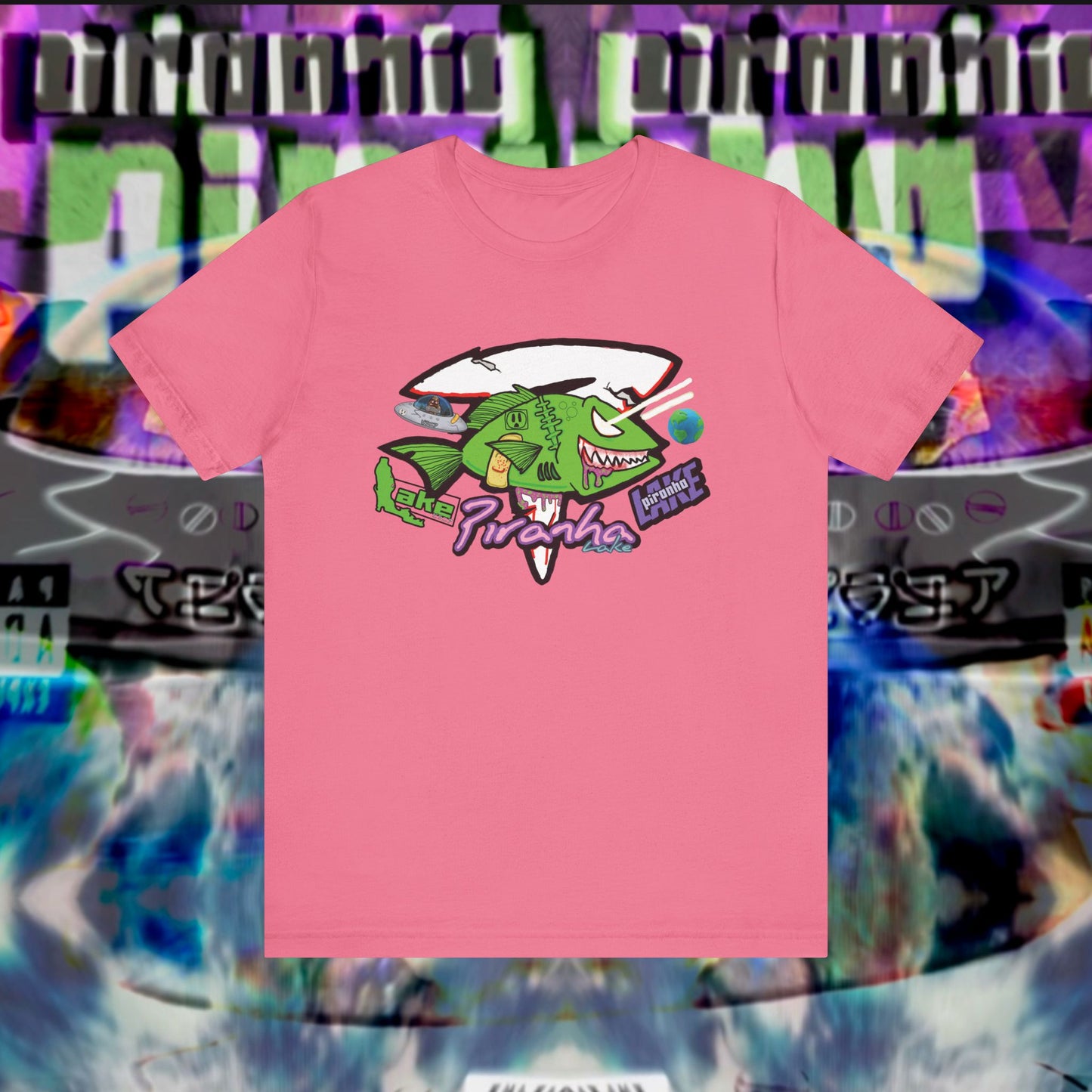 “Piranha Lake Universe” Graphic T-shirt by Piranha Lake (Unisex Jersey Short Sleeve Tee)