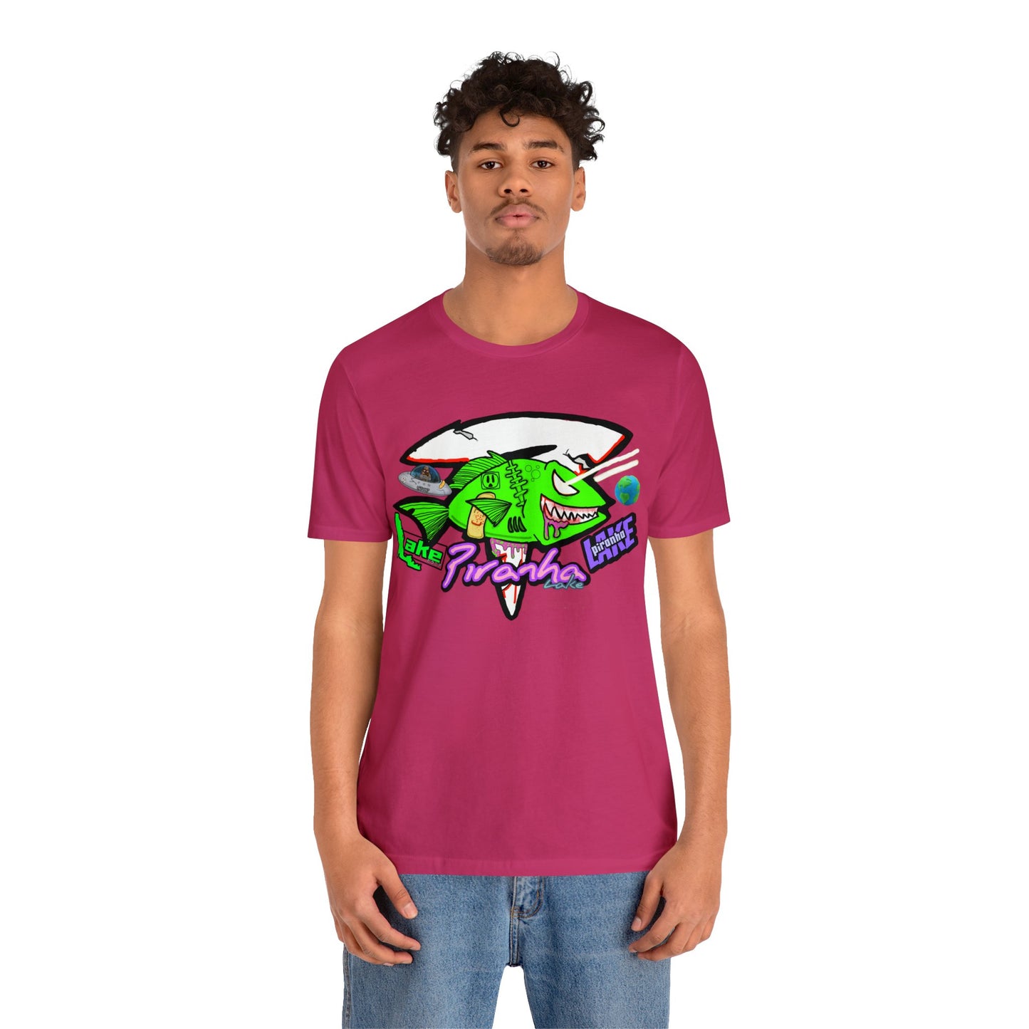 “Piranha Lake Universe” Graphic T-shirt by Piranha Lake (Unisex Jersey Short Sleeve Tee)