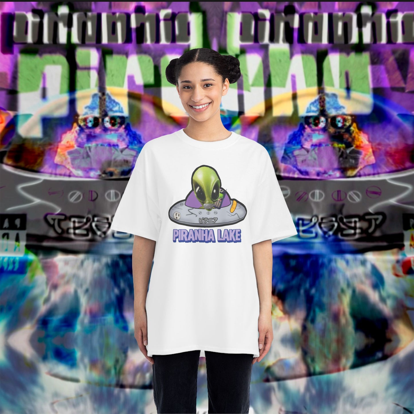 “Missing UFO” by Piranha Lake graphic T-shirt Beefy-T®  Short-Sleeve T-Shirt