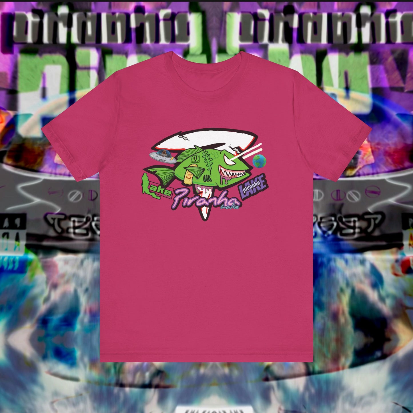 “Piranha Lake Universe” Graphic T-shirt by Piranha Lake (Unisex Jersey Short Sleeve Tee)