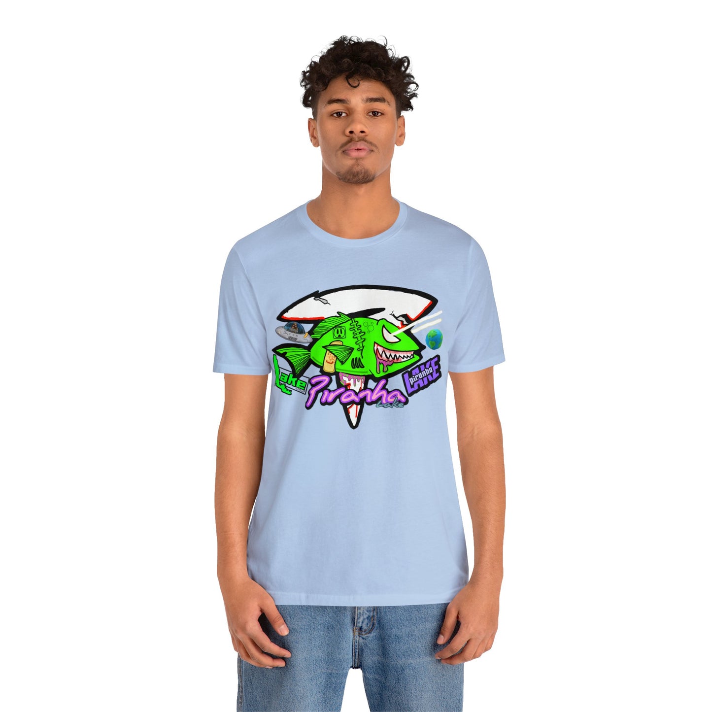 “Piranha Lake Universe” Graphic T-shirt by Piranha Lake (Unisex Jersey Short Sleeve Tee)