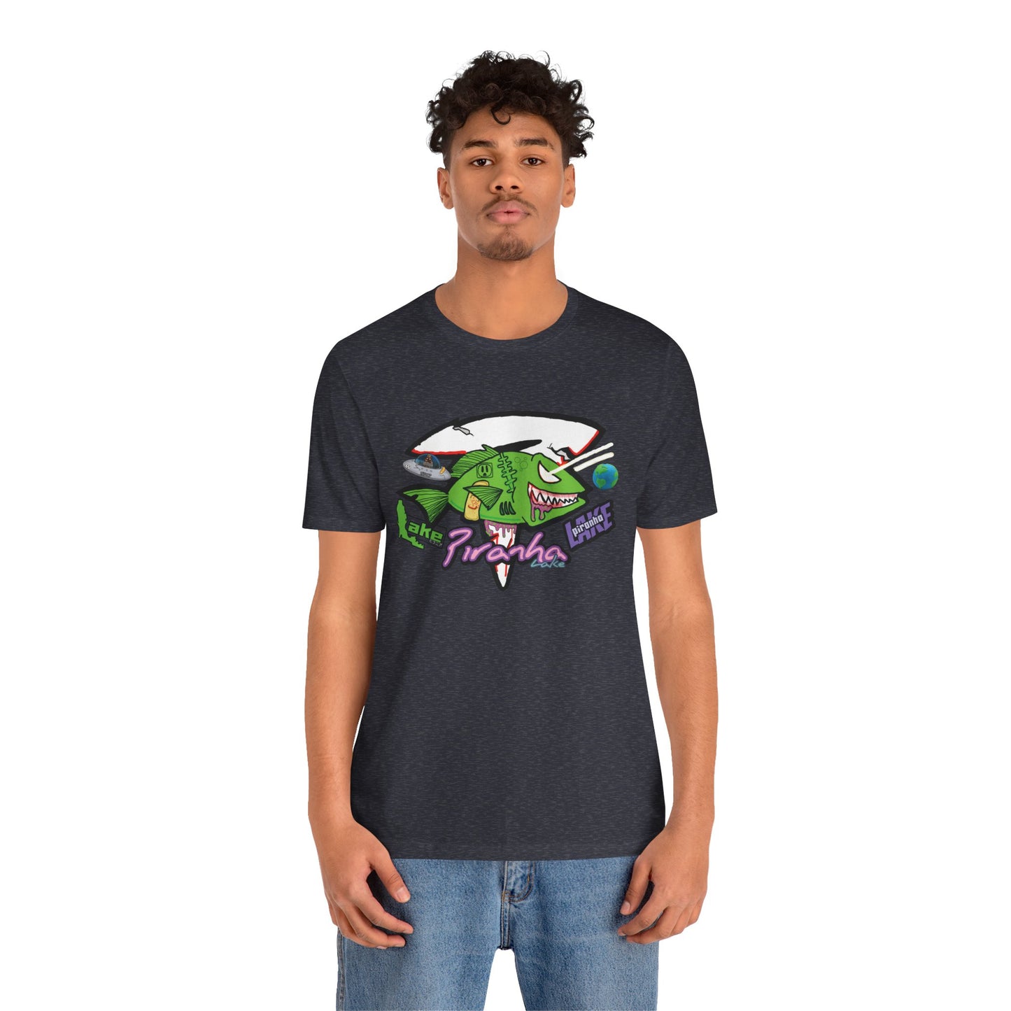 “Piranha Lake Universe” Graphic T-shirt by Piranha Lake (Unisex Jersey Short Sleeve Tee)