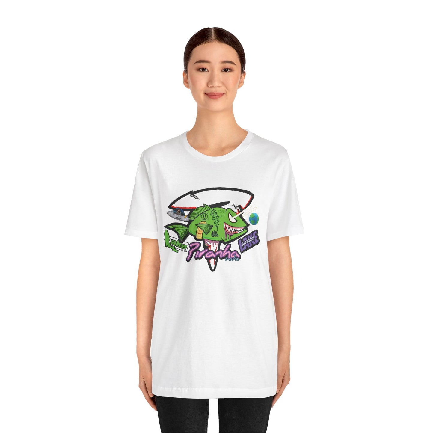 “Piranha Lake Universe” Graphic T-shirt by Piranha Lake (Unisex Jersey Short Sleeve Tee)