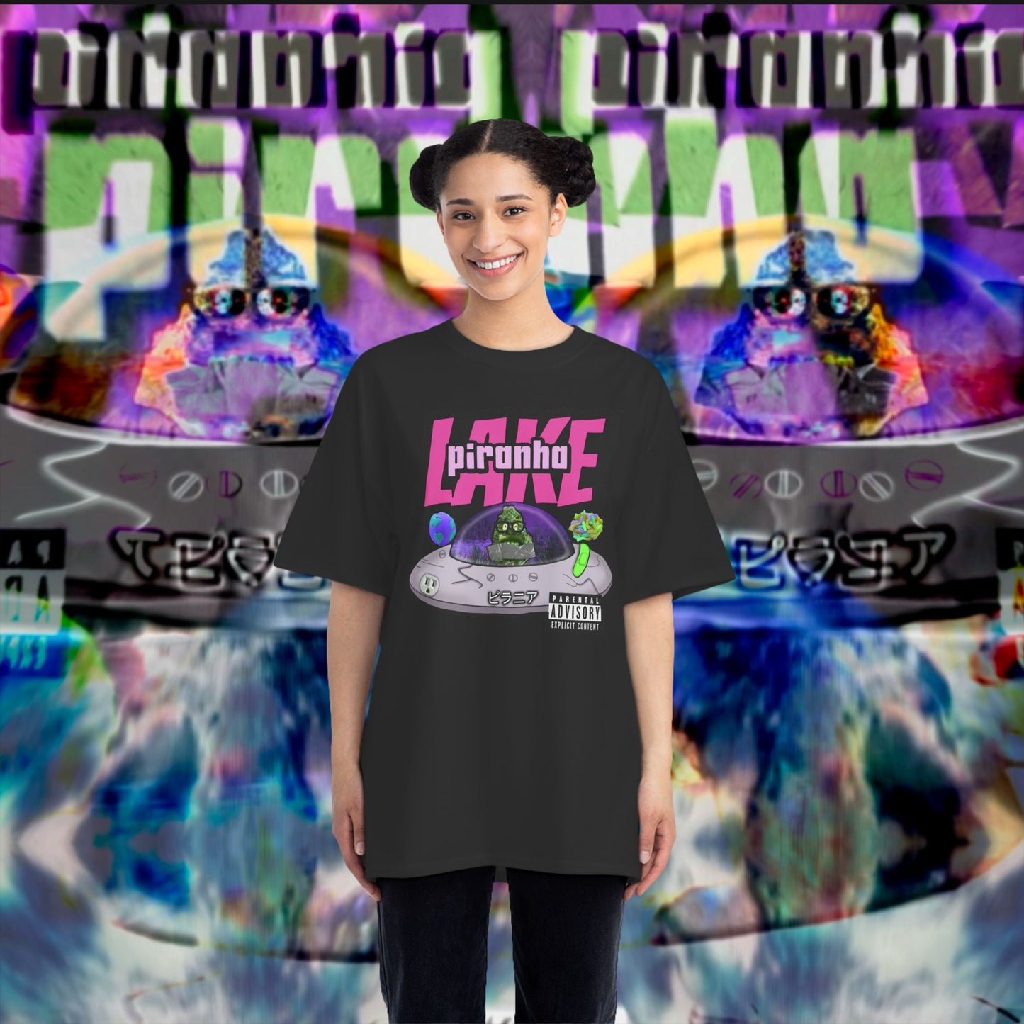 “Lost UFO” by Piranha Lake graphic T-shirt Beefy-T®  Short-Sleeve T-Shirt