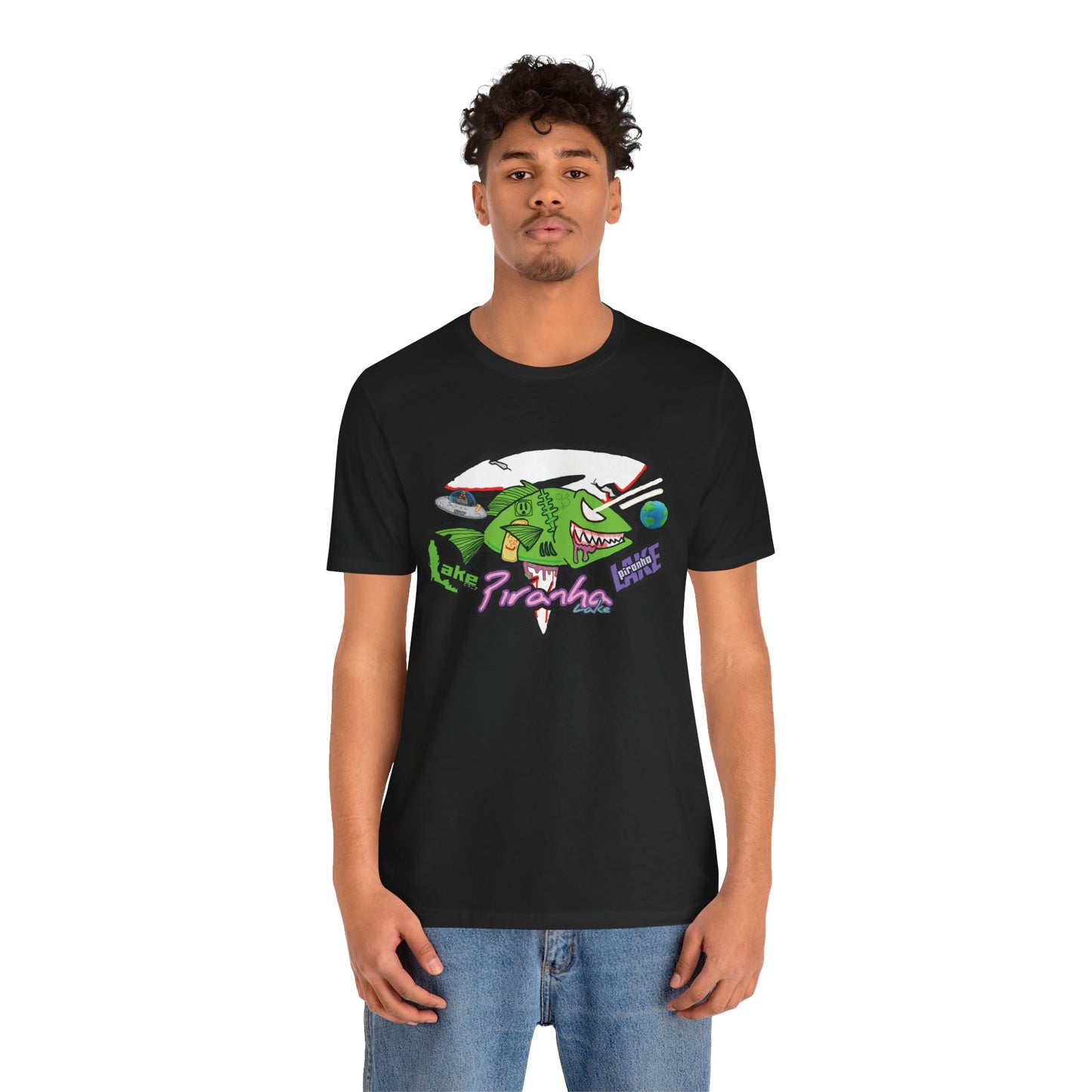 “Piranha Lake Universe” Graphic T-shirt by Piranha Lake (Unisex Jersey Short Sleeve Tee)