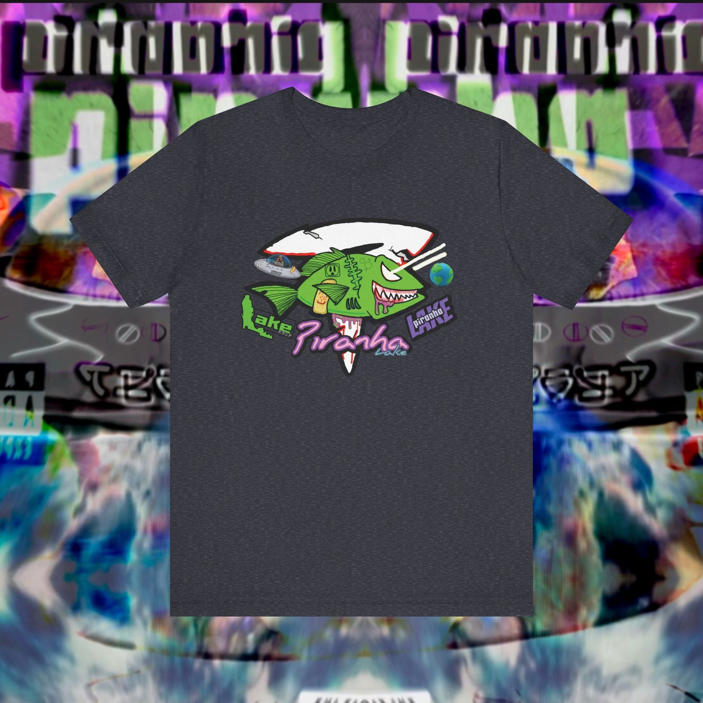 “Piranha Lake Universe” Graphic T-shirt by Piranha Lake (Unisex Jersey Short Sleeve Tee)