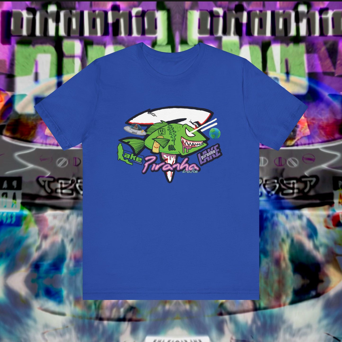 “Piranha Lake Universe” Graphic T-shirt by Piranha Lake (Unisex Jersey Short Sleeve Tee)