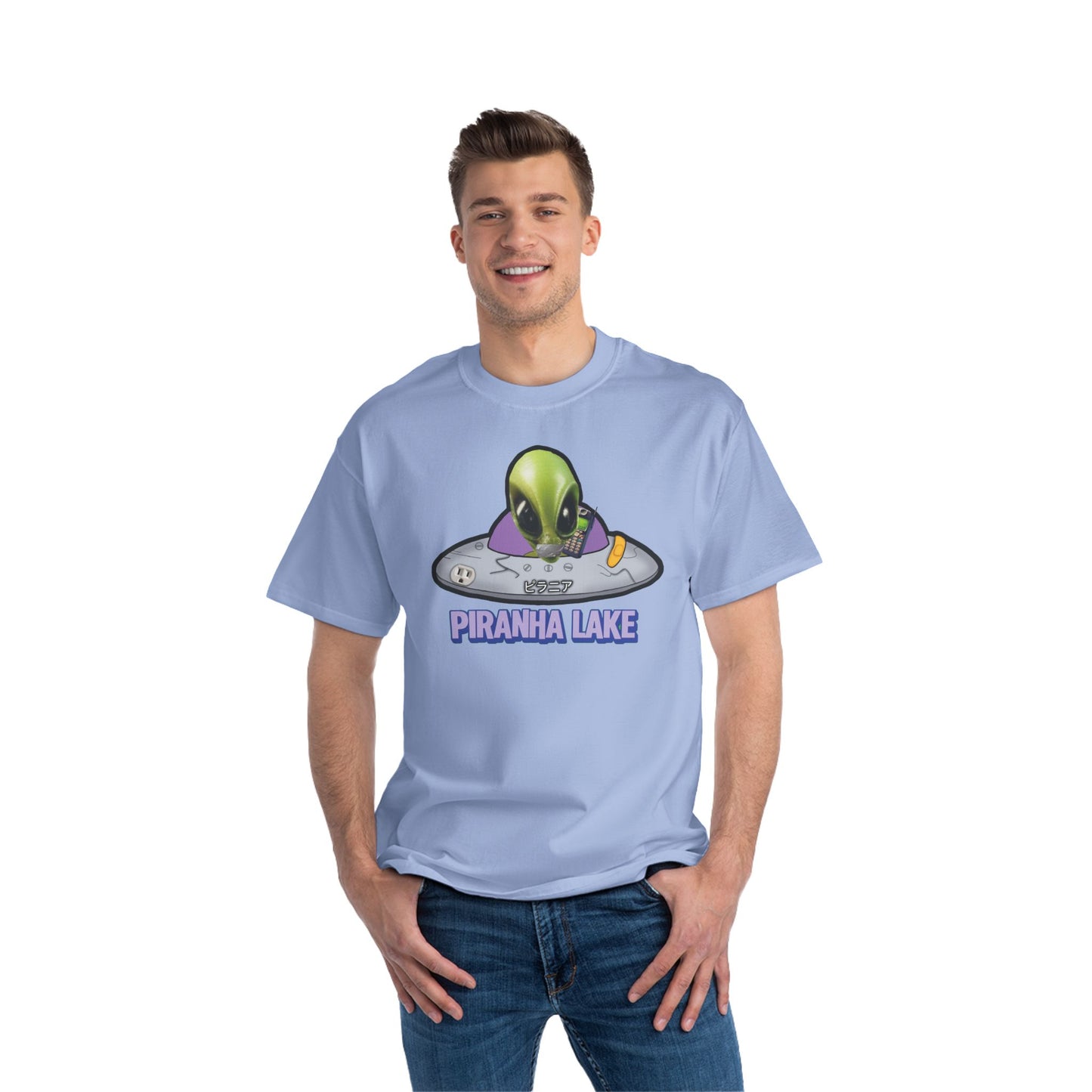 “Missing UFO” by Piranha Lake graphic T-shirt Beefy-T®  Short-Sleeve T-Shirt