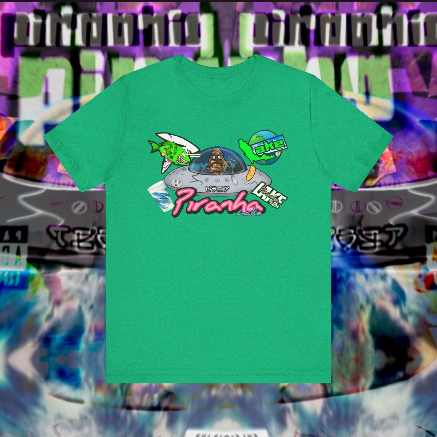 “Piranha Lake Universe 2” Graphic T-shirt by Piranha Lake (Unisex Jersey Short Sleeve Tee)