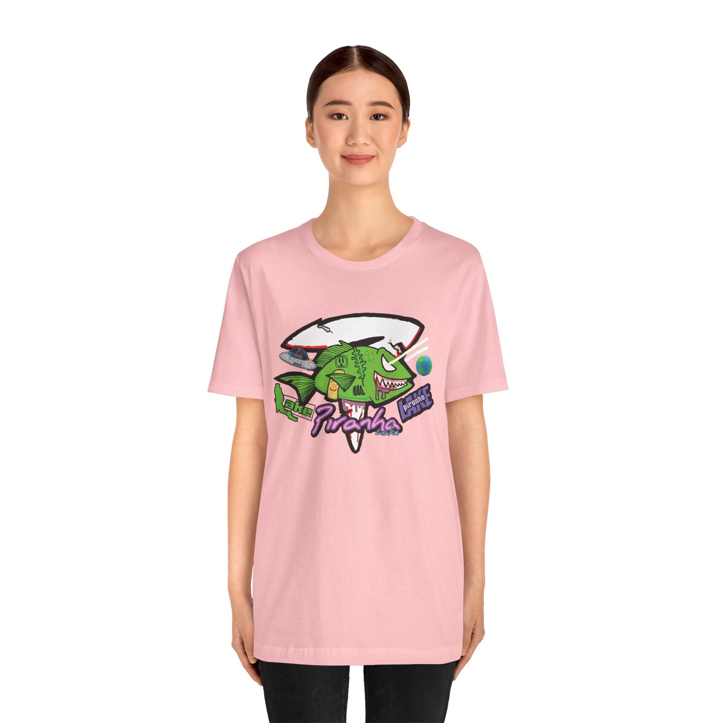 “Piranha Lake Universe” Graphic T-shirt by Piranha Lake (Unisex Jersey Short Sleeve Tee)
