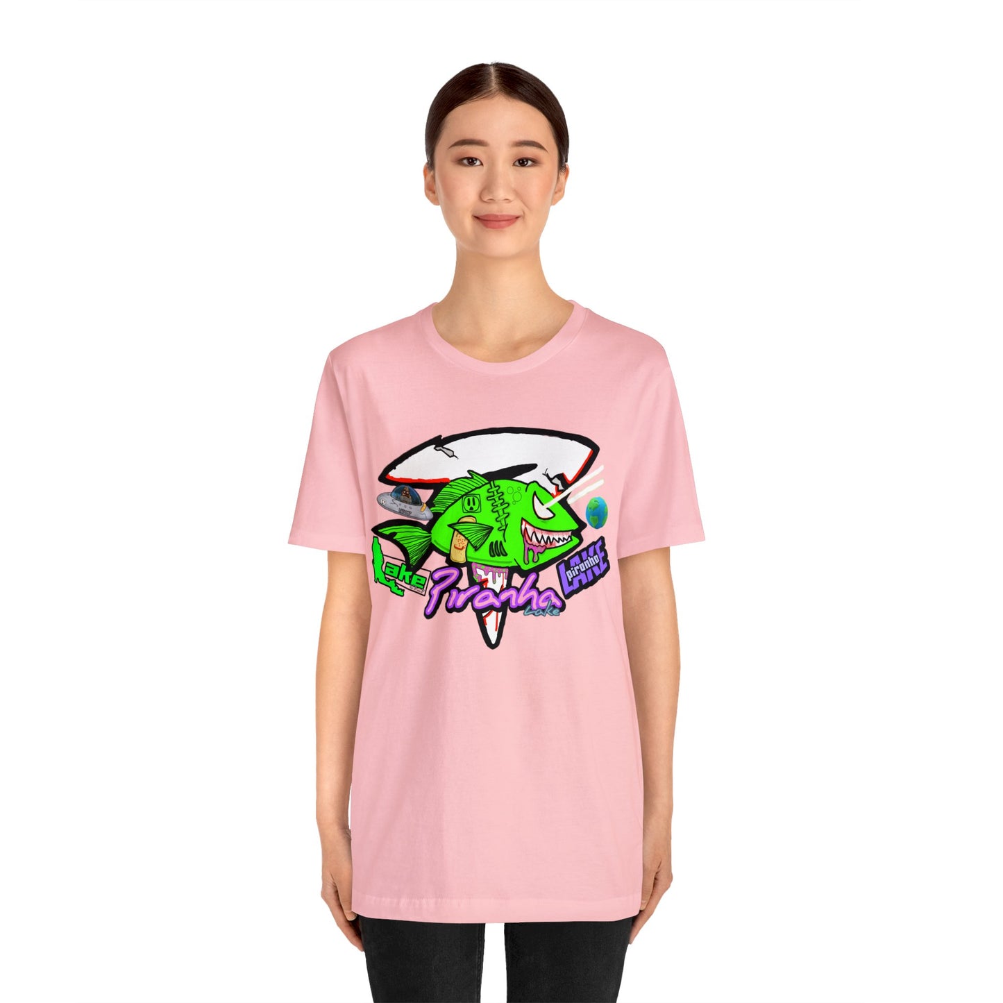 “Piranha Lake Universe” Graphic T-shirt by Piranha Lake (Unisex Jersey Short Sleeve Tee)