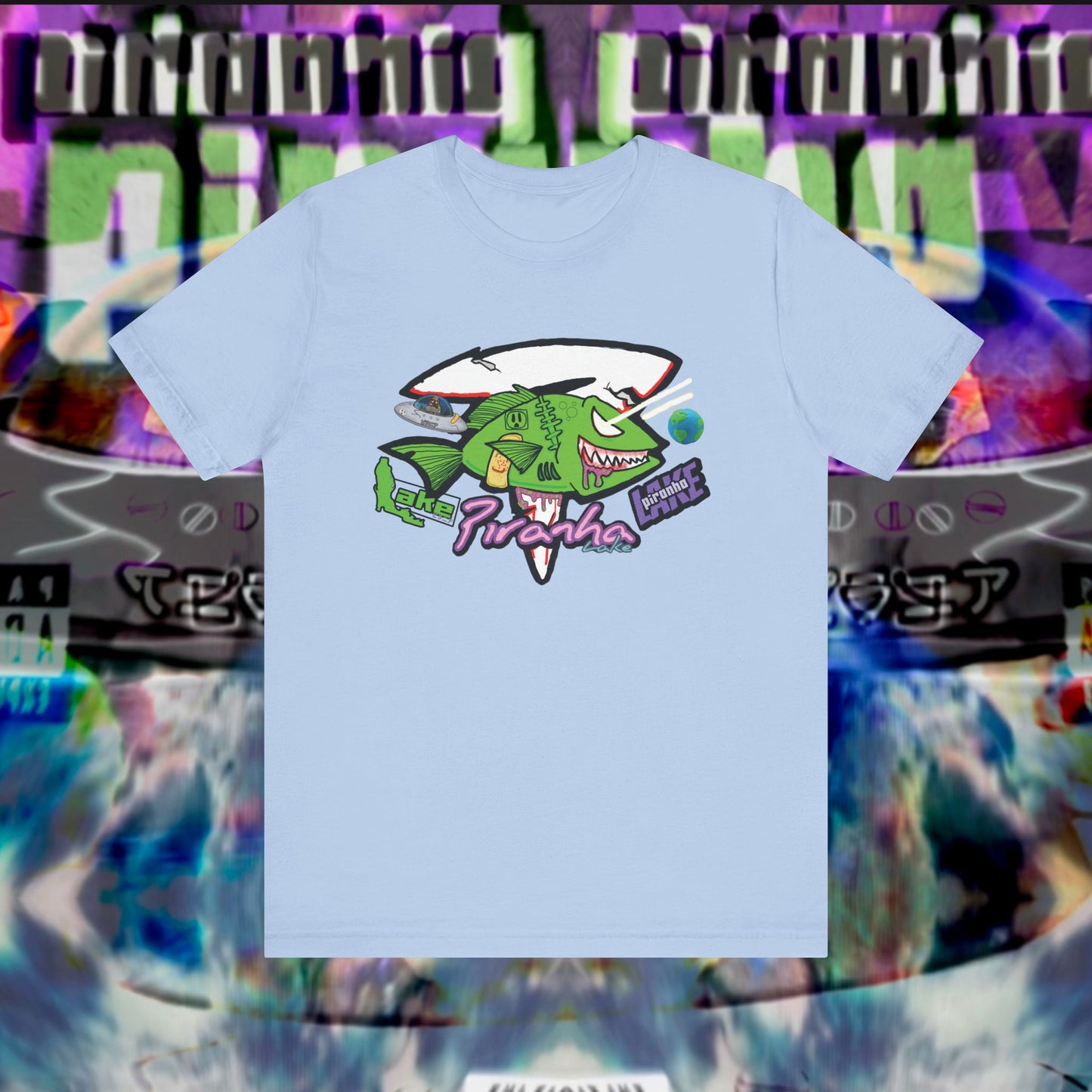 “Piranha Lake Universe” Graphic T-shirt by Piranha Lake (Unisex Jersey Short Sleeve Tee)