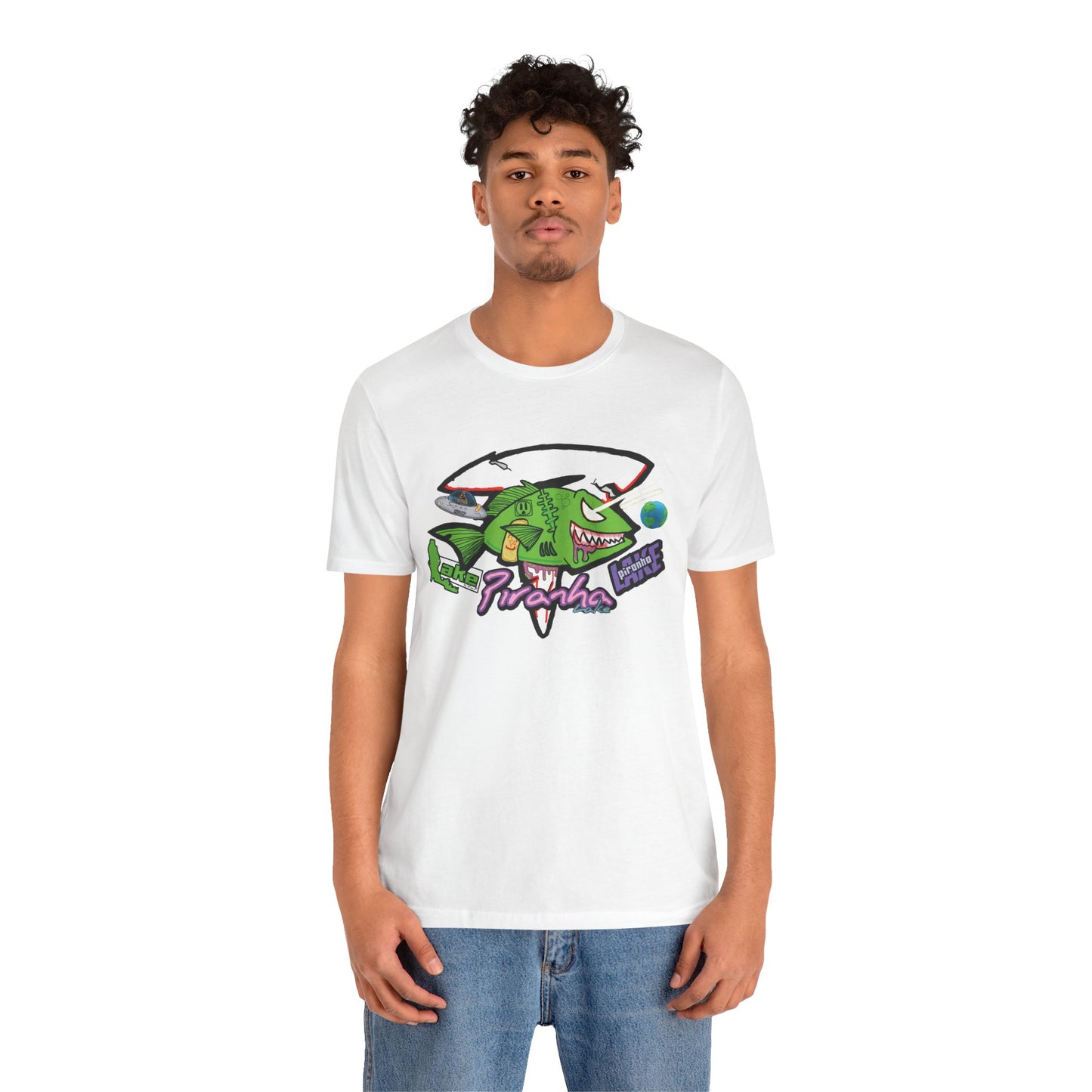 “Piranha Lake Universe” Graphic T-shirt by Piranha Lake (Unisex Jersey Short Sleeve Tee)