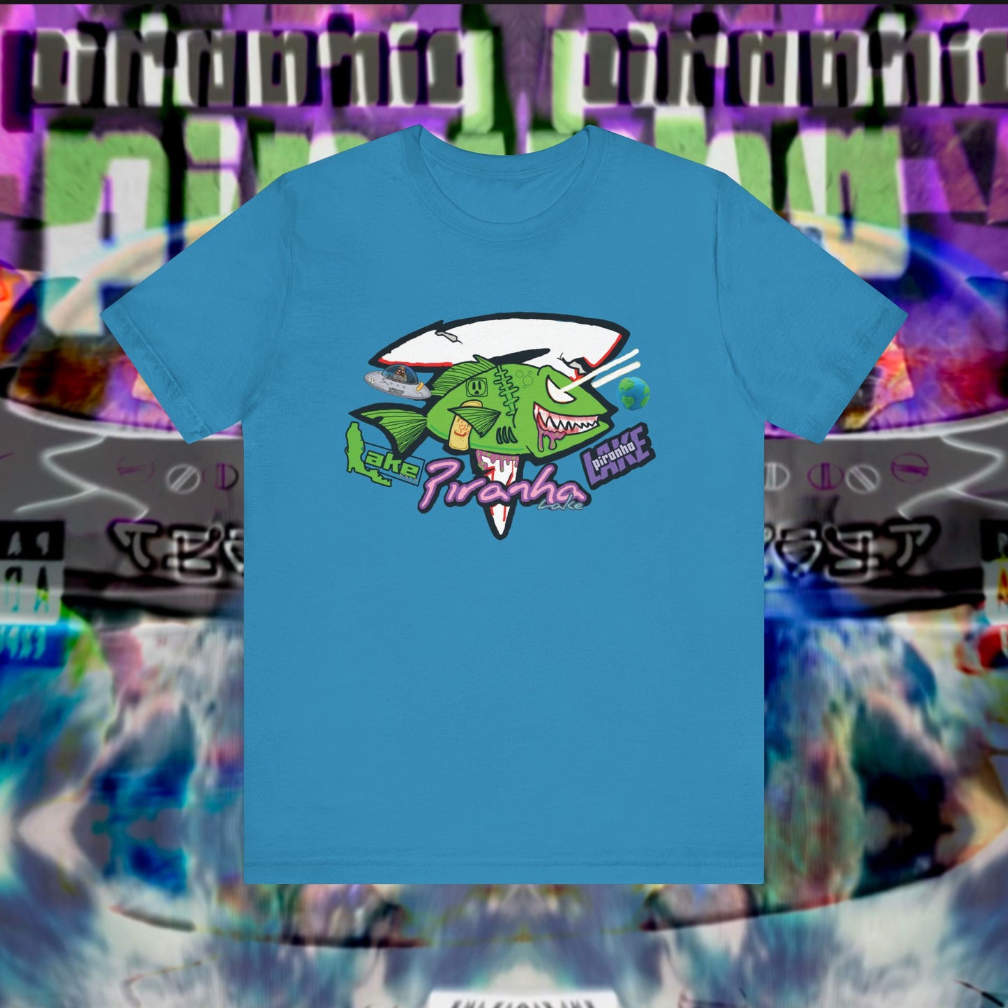 “Piranha Lake Universe” Graphic T-shirt by Piranha Lake (Unisex Jersey Short Sleeve Tee)