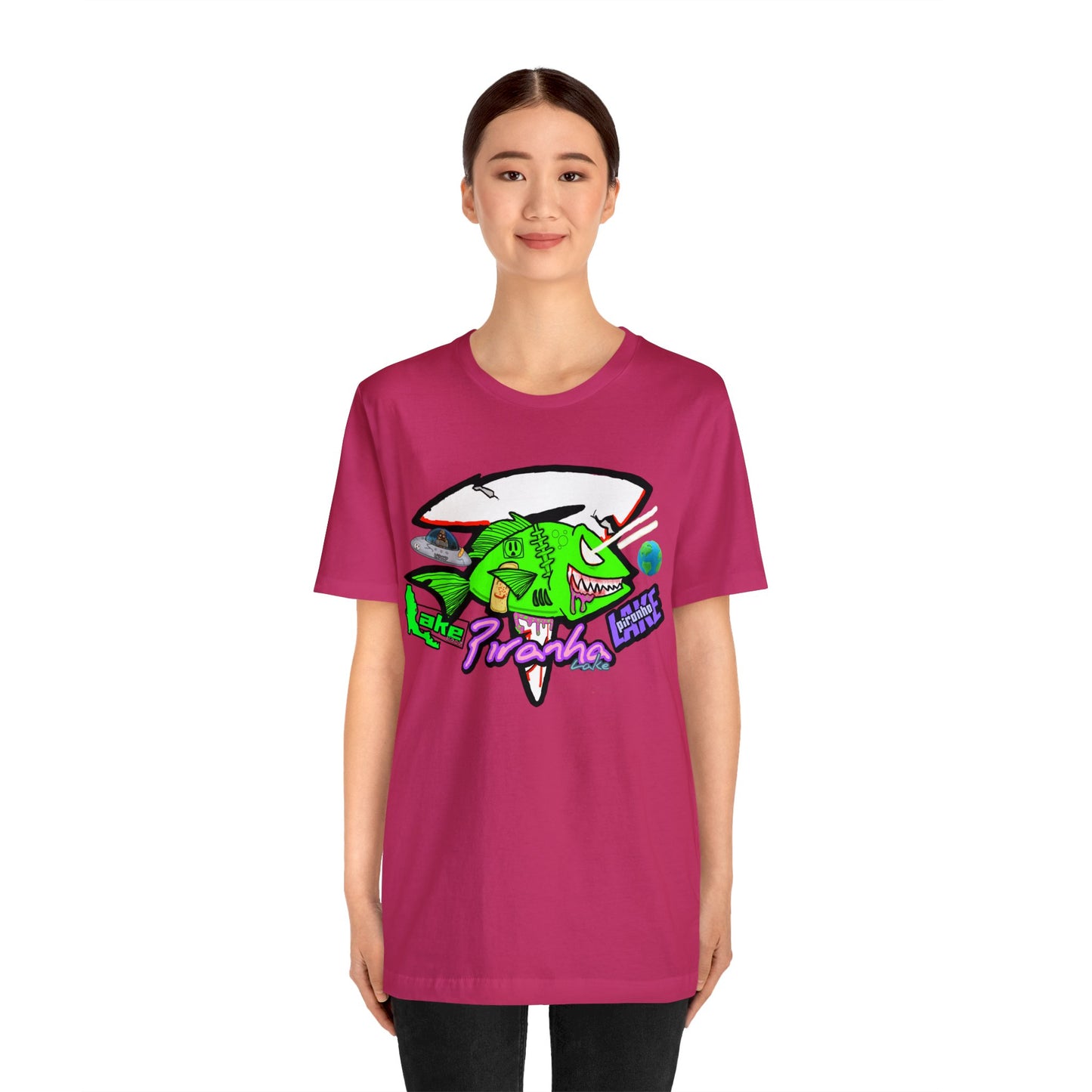 “Piranha Lake Universe” Graphic T-shirt by Piranha Lake (Unisex Jersey Short Sleeve Tee)