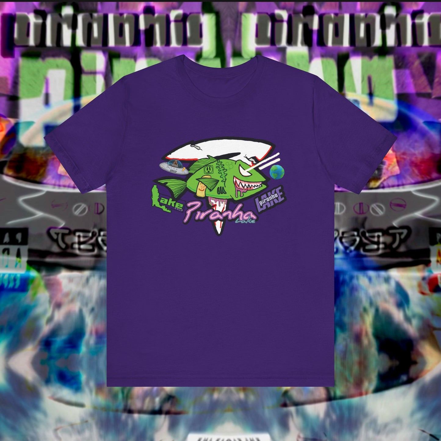 “Piranha Lake Universe” Graphic T-shirt by Piranha Lake (Unisex Jersey Short Sleeve Tee)