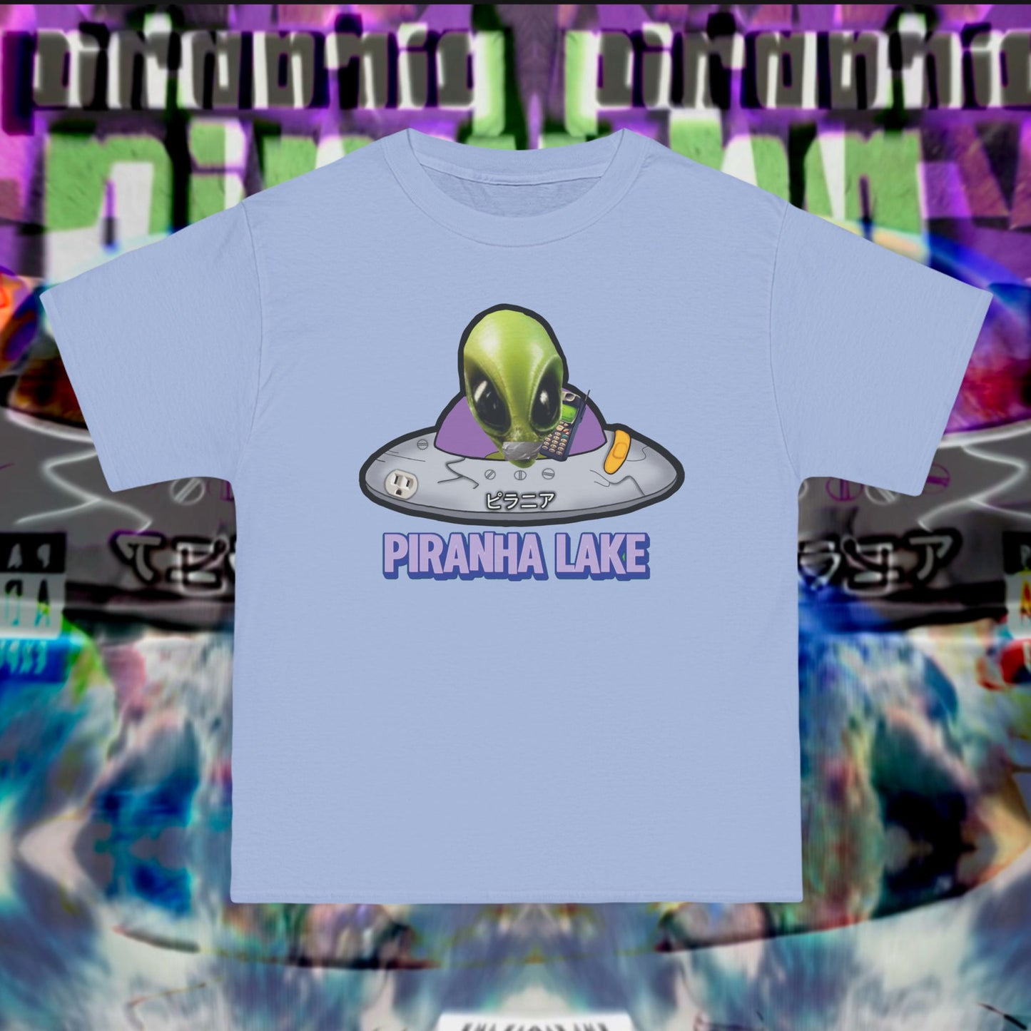 “Missing UFO” by Piranha Lake graphic T-shirt Beefy-T®  Short-Sleeve T-Shirt