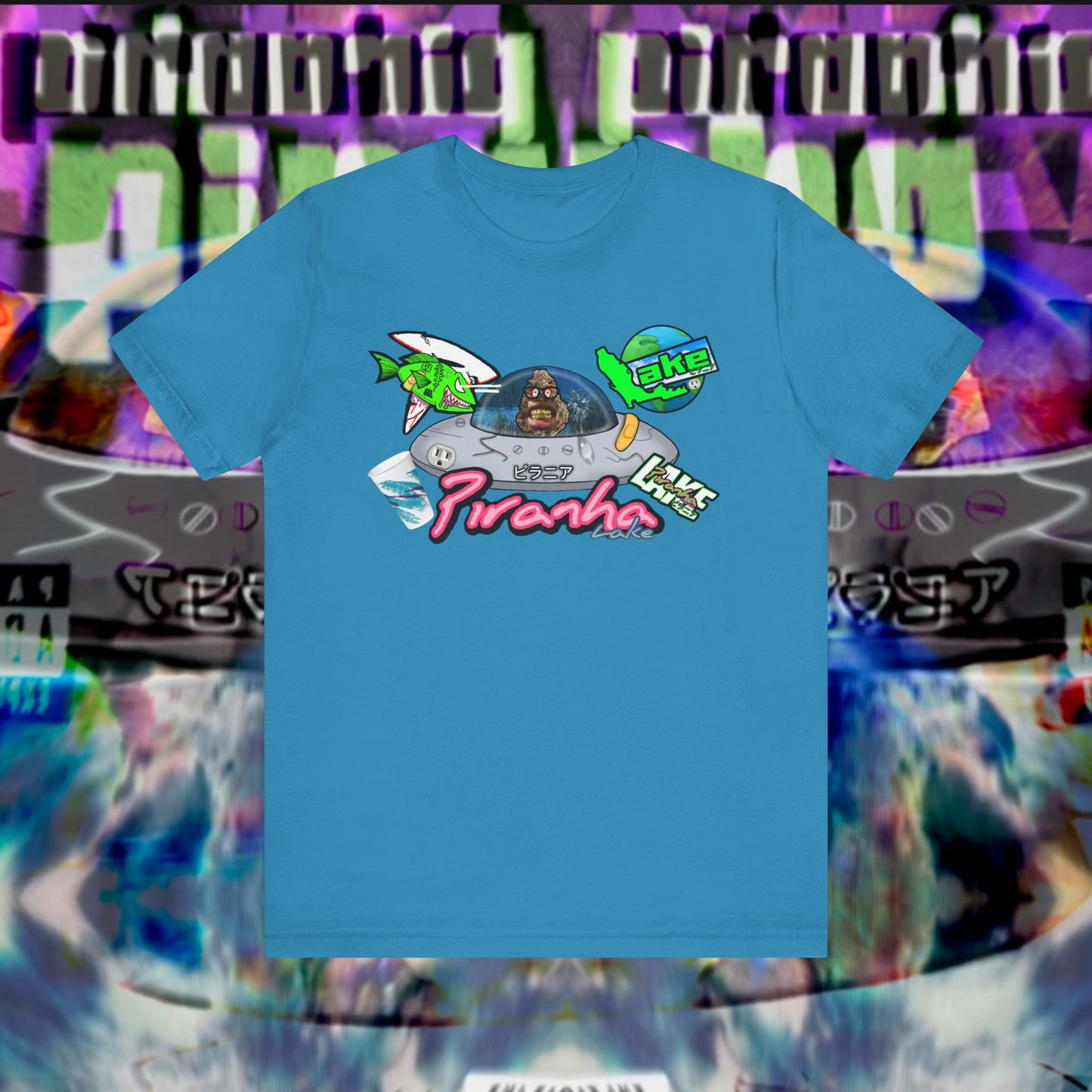 “Piranha Lake Universe 2” Graphic T-shirt by Piranha Lake (Unisex Jersey Short Sleeve Tee)