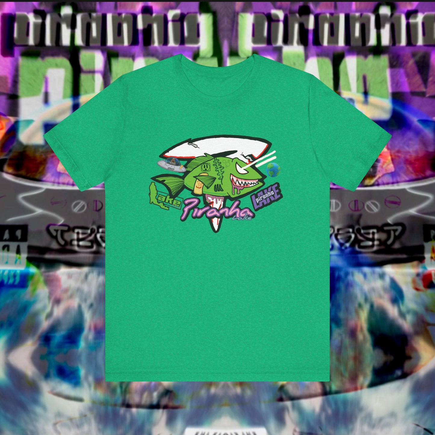“Piranha Lake Universe” Graphic T-shirt by Piranha Lake (Unisex Jersey Short Sleeve Tee)