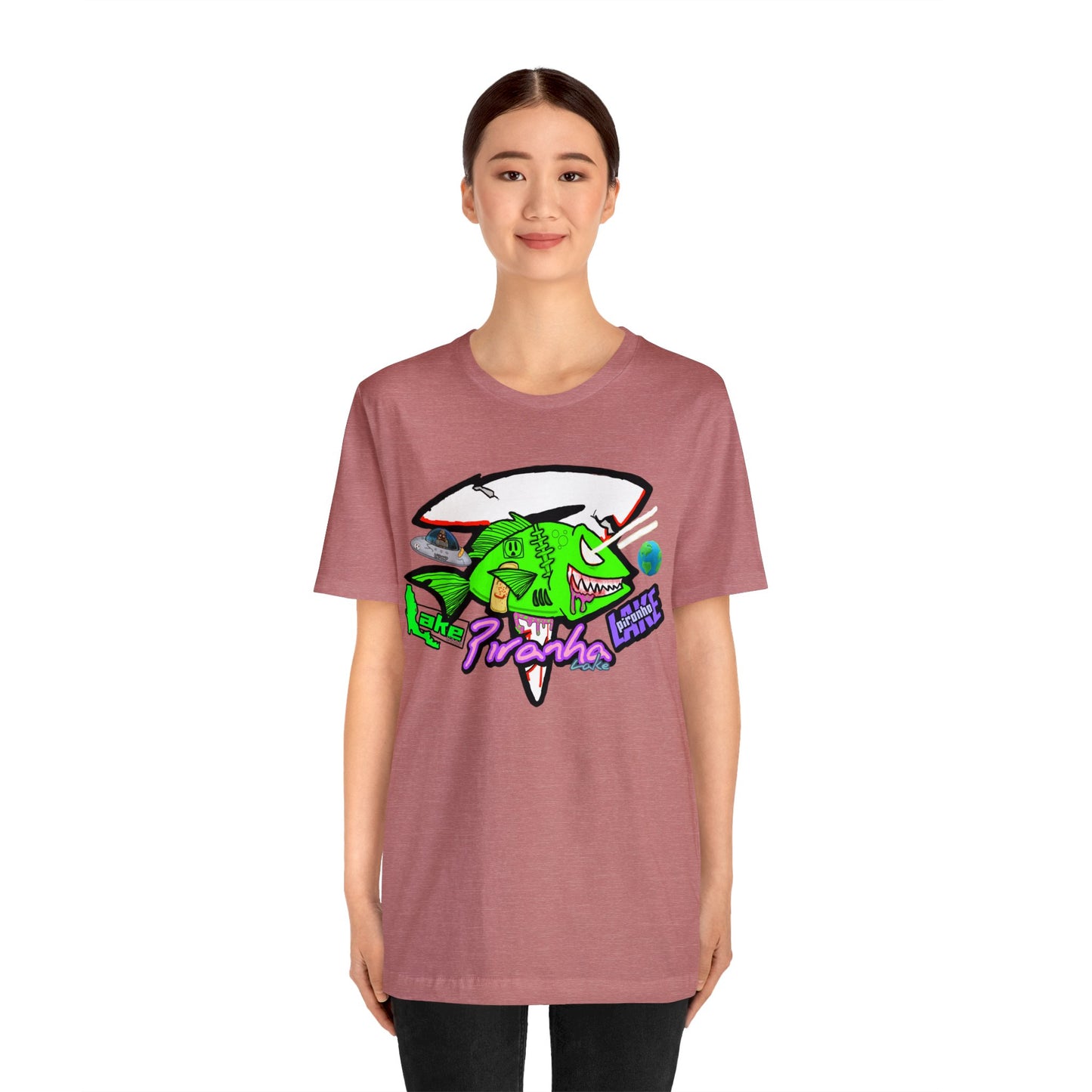 “Piranha Lake Universe” Graphic T-shirt by Piranha Lake (Unisex Jersey Short Sleeve Tee)