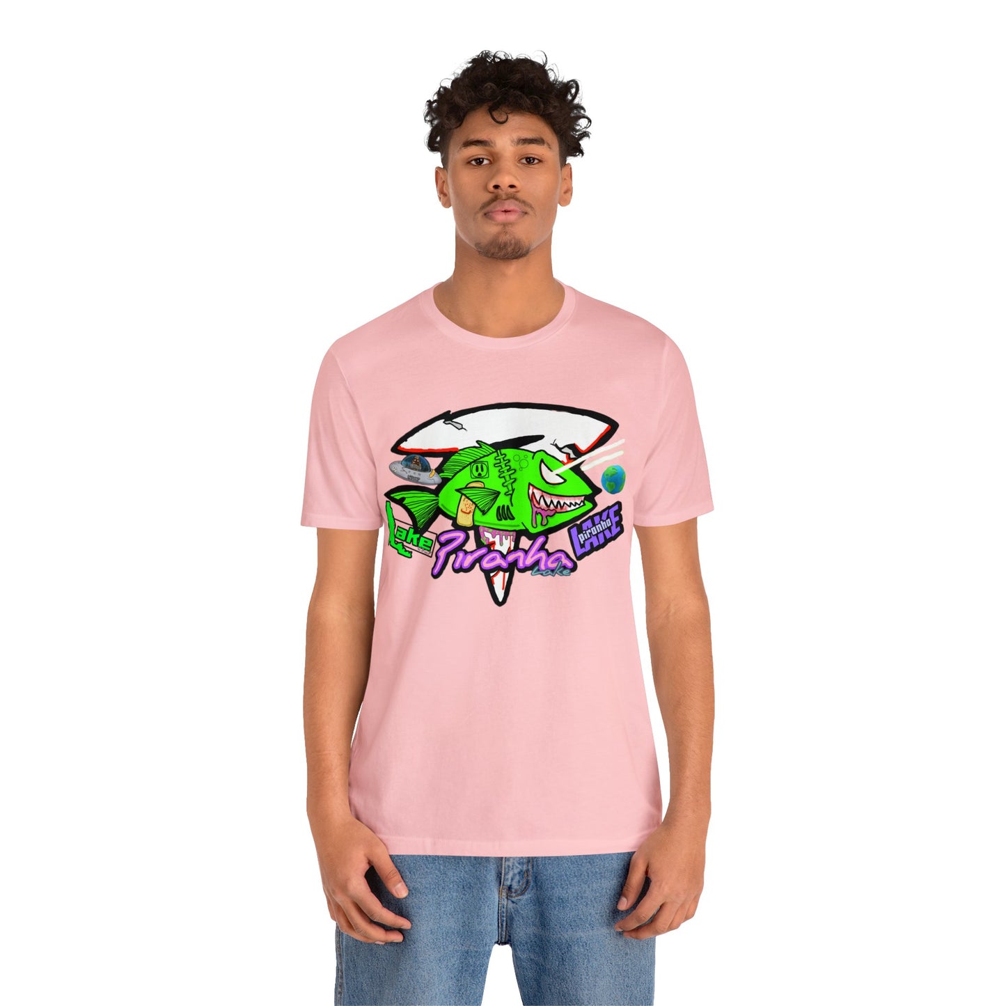 “Piranha Lake Universe” Graphic T-shirt by Piranha Lake (Unisex Jersey Short Sleeve Tee)