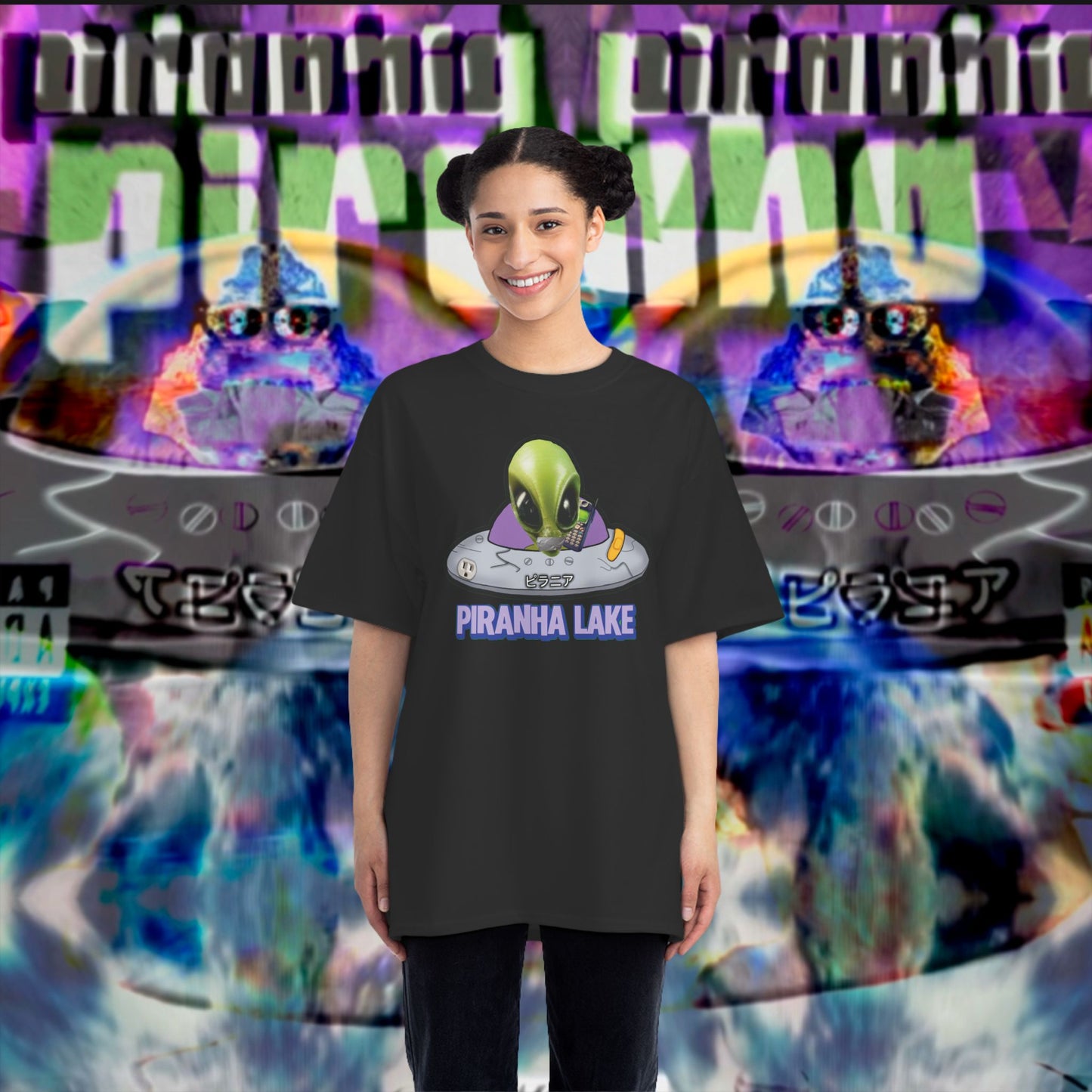 “Missing UFO” by Piranha Lake graphic T-shirt Beefy-T®  Short-Sleeve T-Shirt