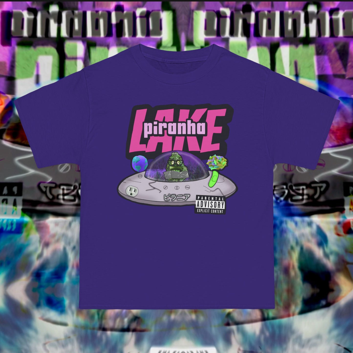 “Lost UFO” by Piranha Lake graphic T-shirt Beefy-T®  Short-Sleeve T-Shirt