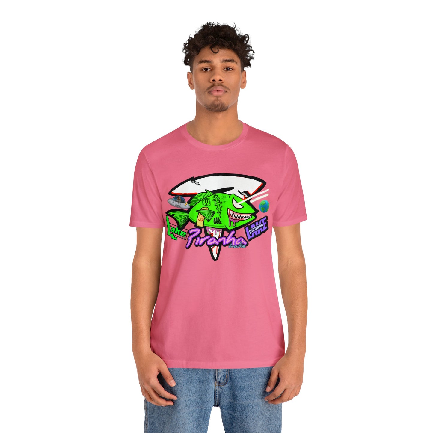 “Piranha Lake Universe” Graphic T-shirt by Piranha Lake (Unisex Jersey Short Sleeve Tee)