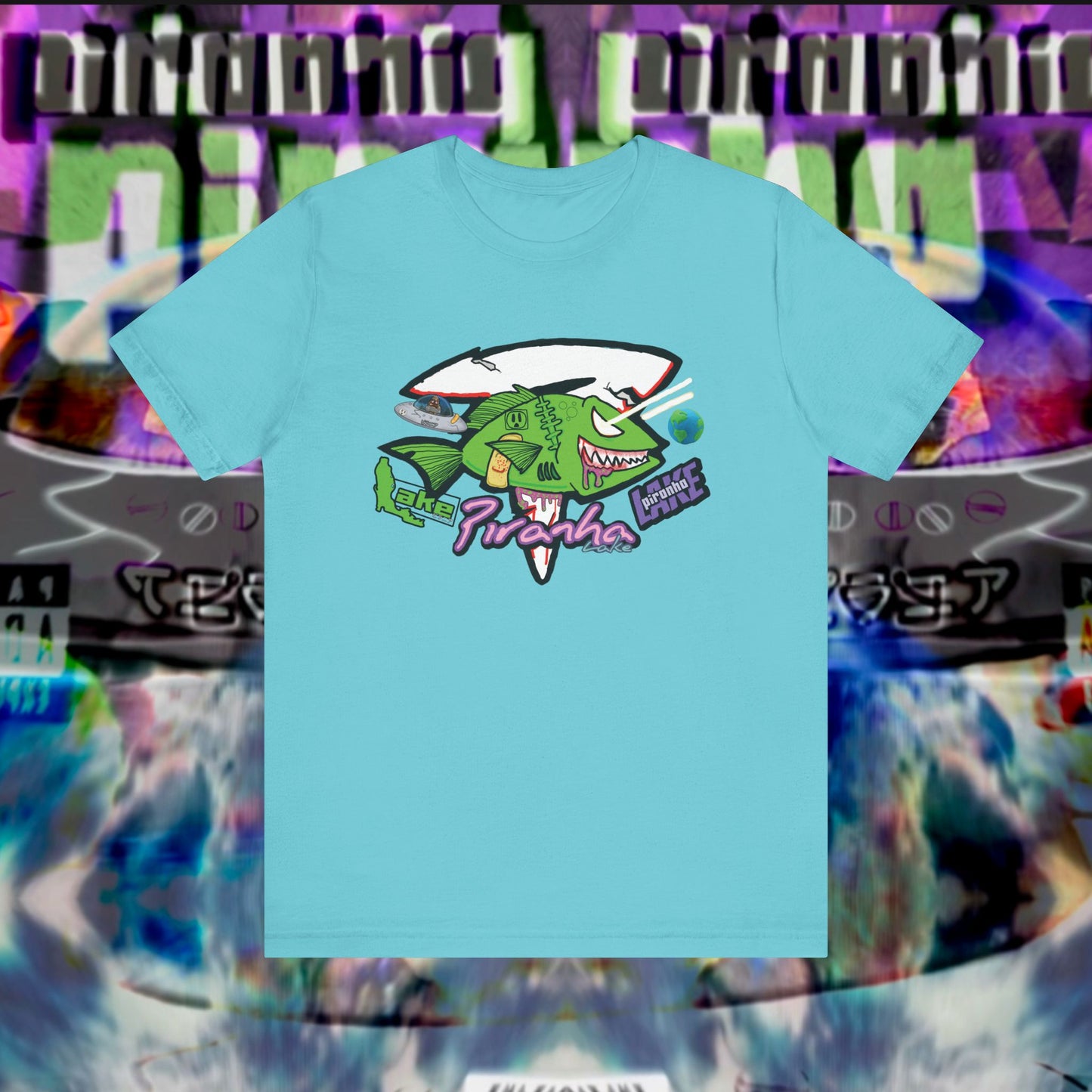 “Piranha Lake Universe” Graphic T-shirt by Piranha Lake (Unisex Jersey Short Sleeve Tee)